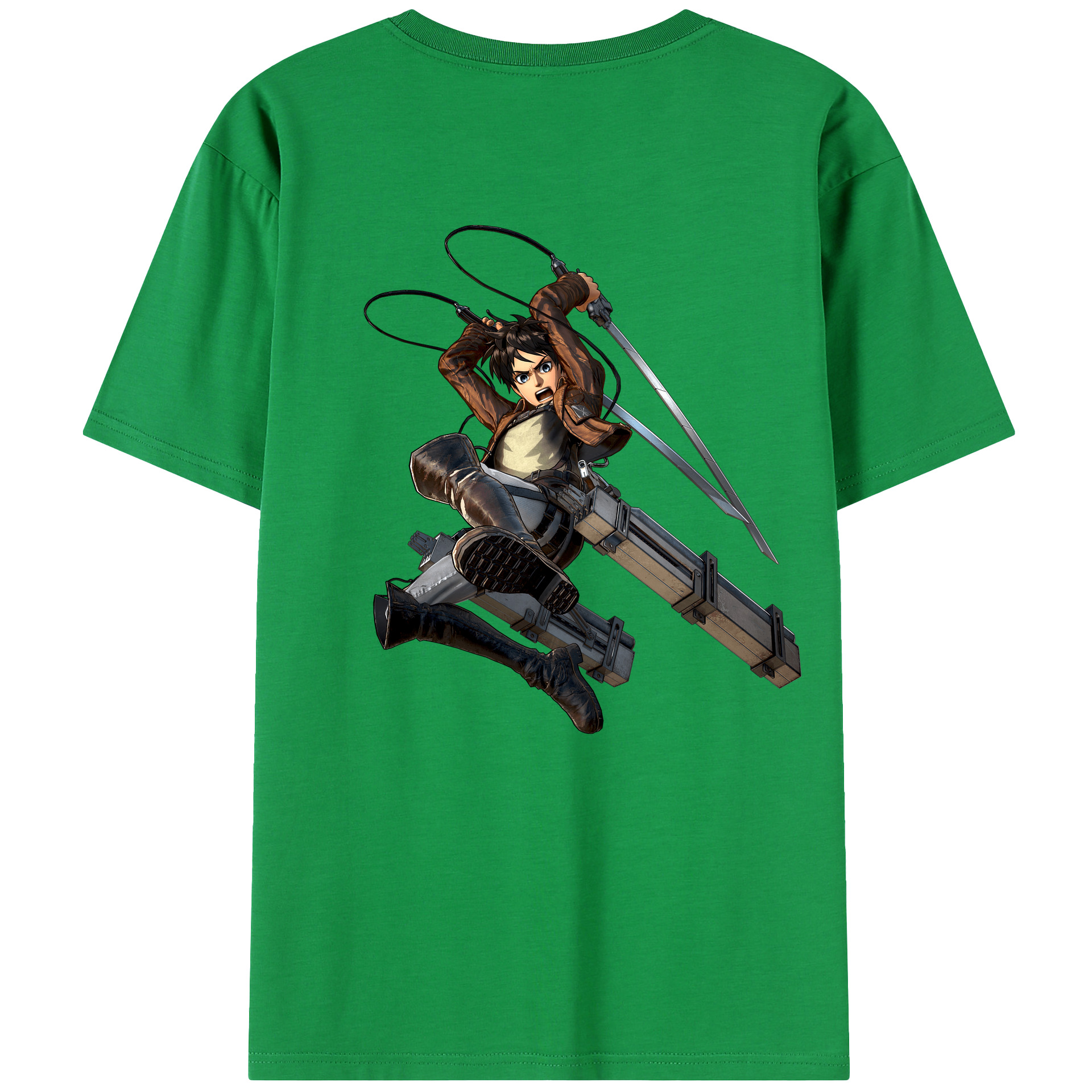 （画像用） 進撃の巨人 エレン･イェーガー Attack on Titan Eren Jäger 綿100％半袖Tシャツ（背面プリント）