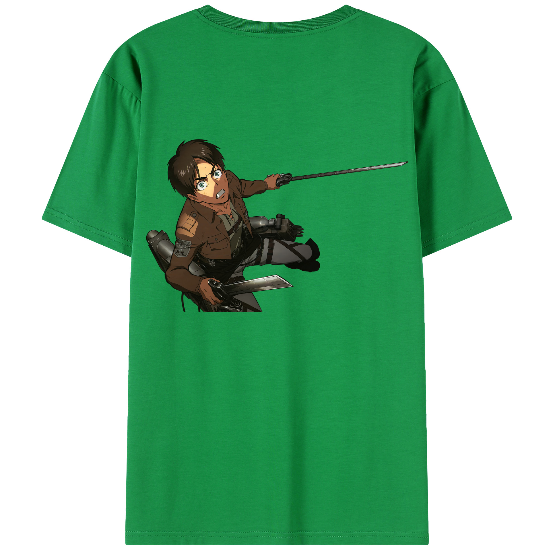 （画像用） 進撃の巨人 エレン･イェーガー Attack on Titan Eren Jäger 綿100％半袖Tシャツ（背面プリント）