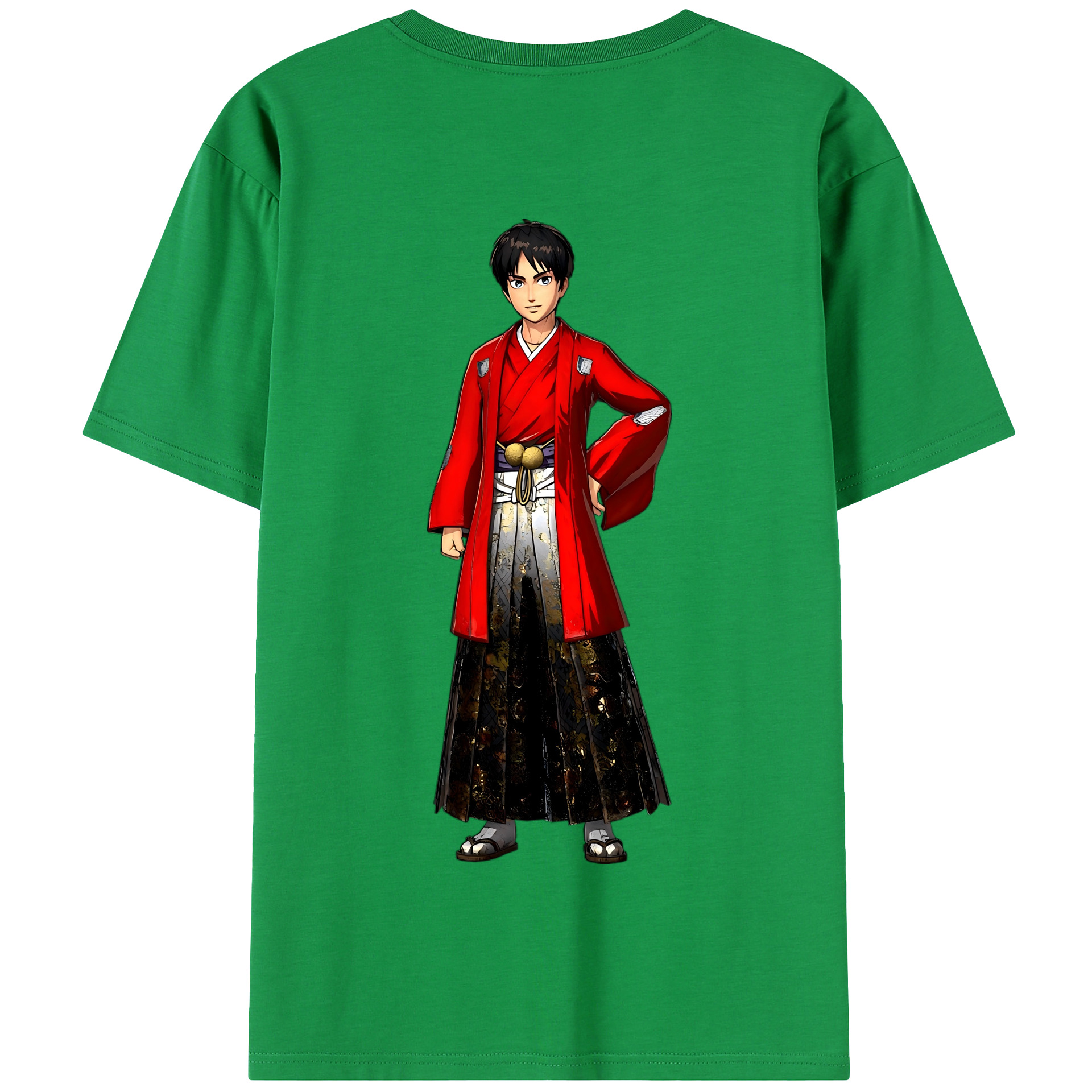 （画像用） 進撃の巨人 エレン･イェーガー Attack on Titan Eren Jäger 綿100％半袖Tシャツ（背面プリント）