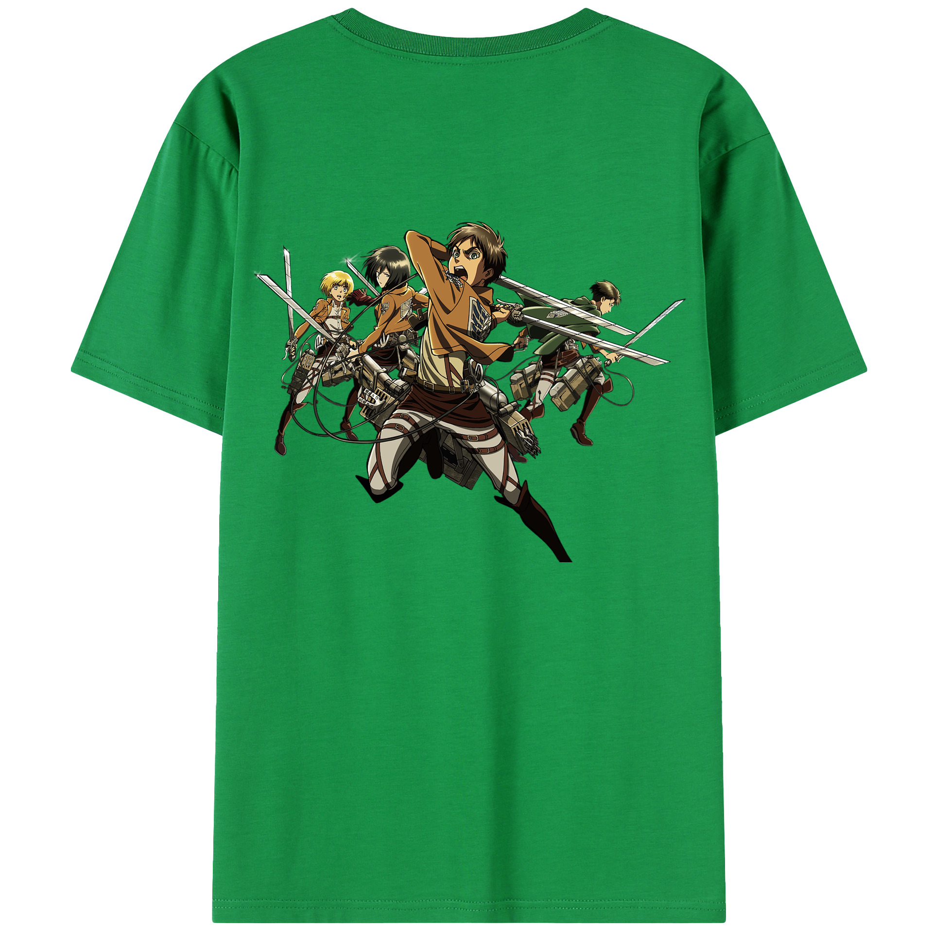 （画像用） 進撃の巨人 エレン･イェーガー Attack on Titan Eren Jäger 綿100％半袖Tシャツ（背面プリント）