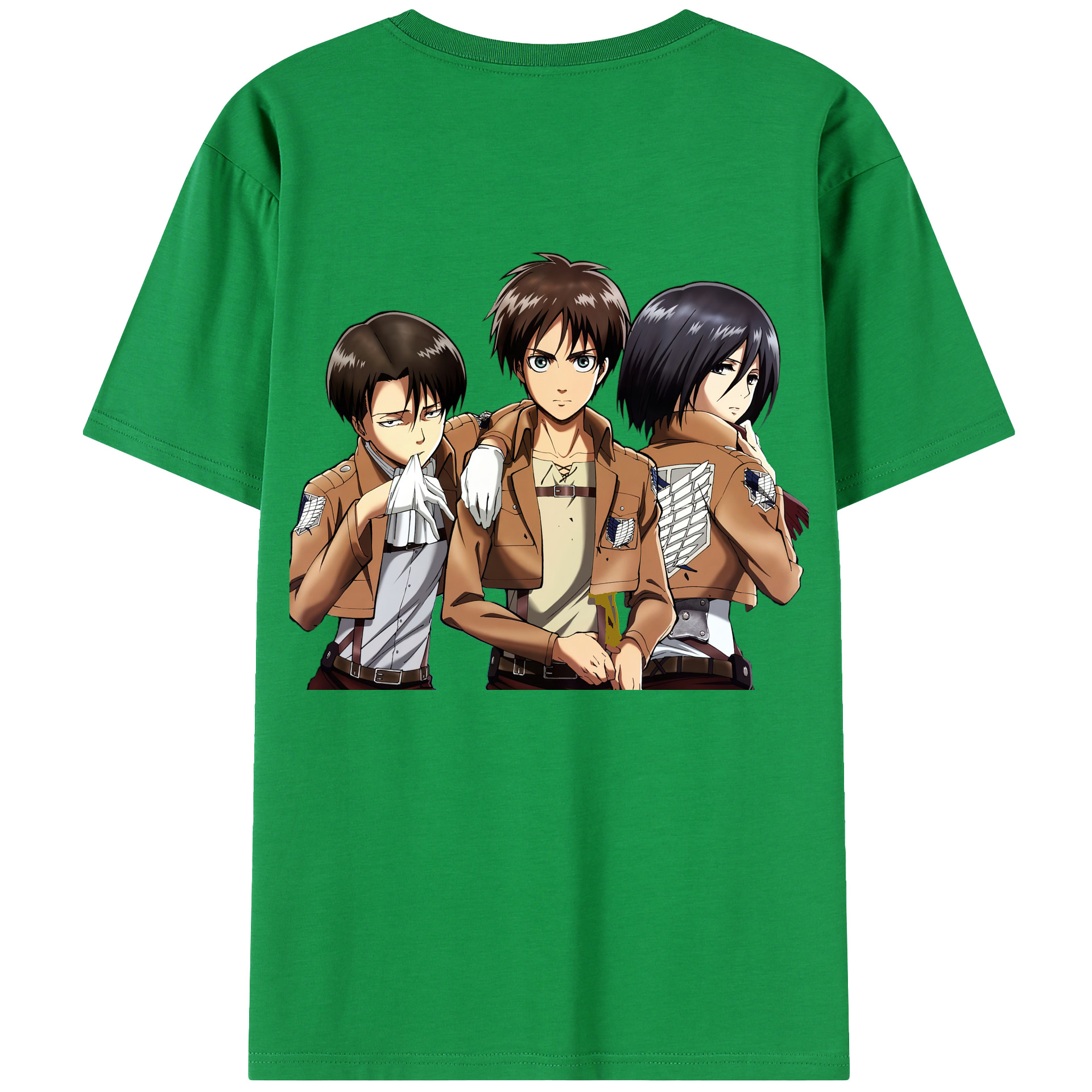 （画像用） 進撃の巨人 エレン･イェーガー Attack on Titan Eren Jäger 綿100％半袖Tシャツ（背面プリント）