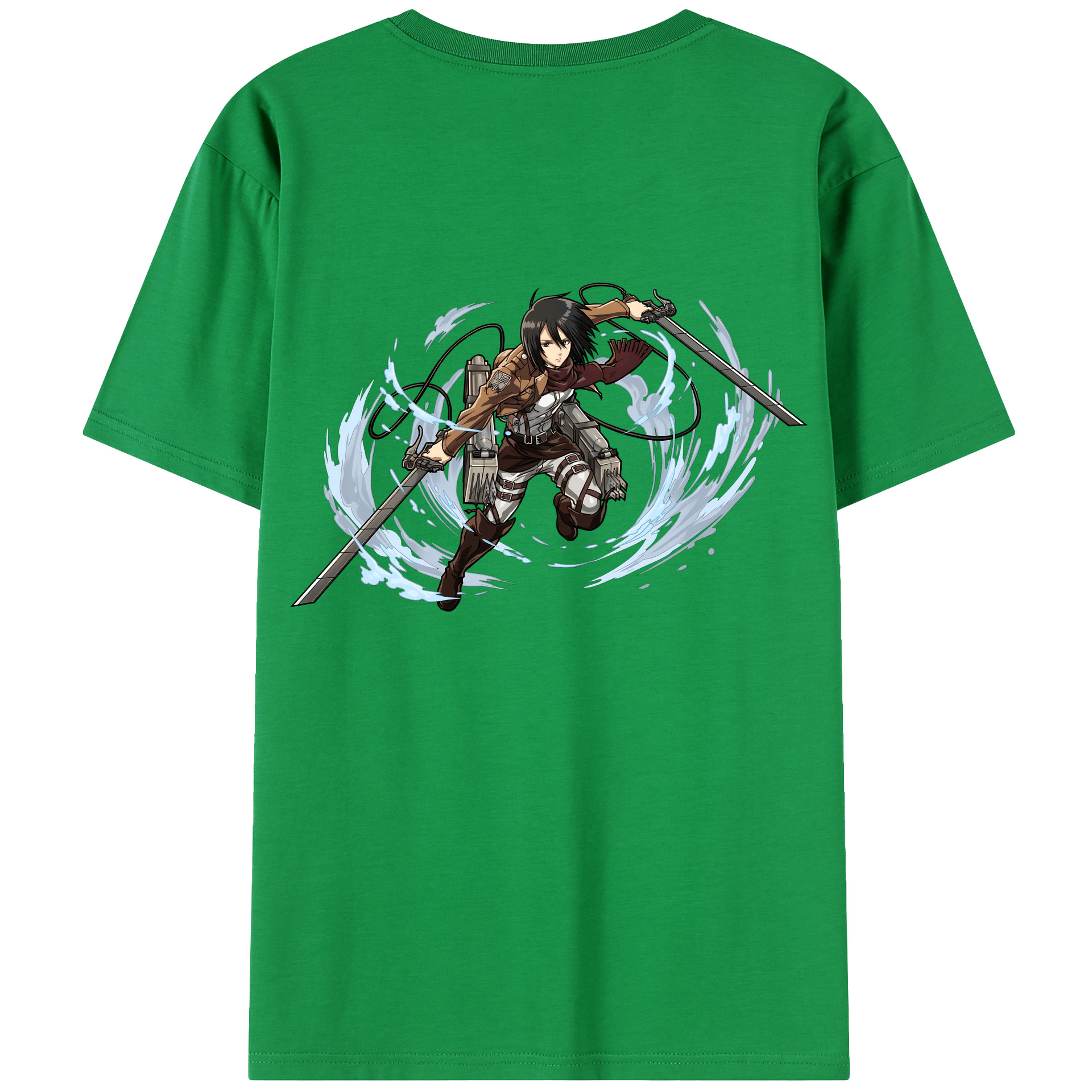 （画像用） 進撃の巨人 ミカサ·アッカーマン Attack on Titan Mikasa Ackerman 綿100％半袖Tシャツ（背面プリント）