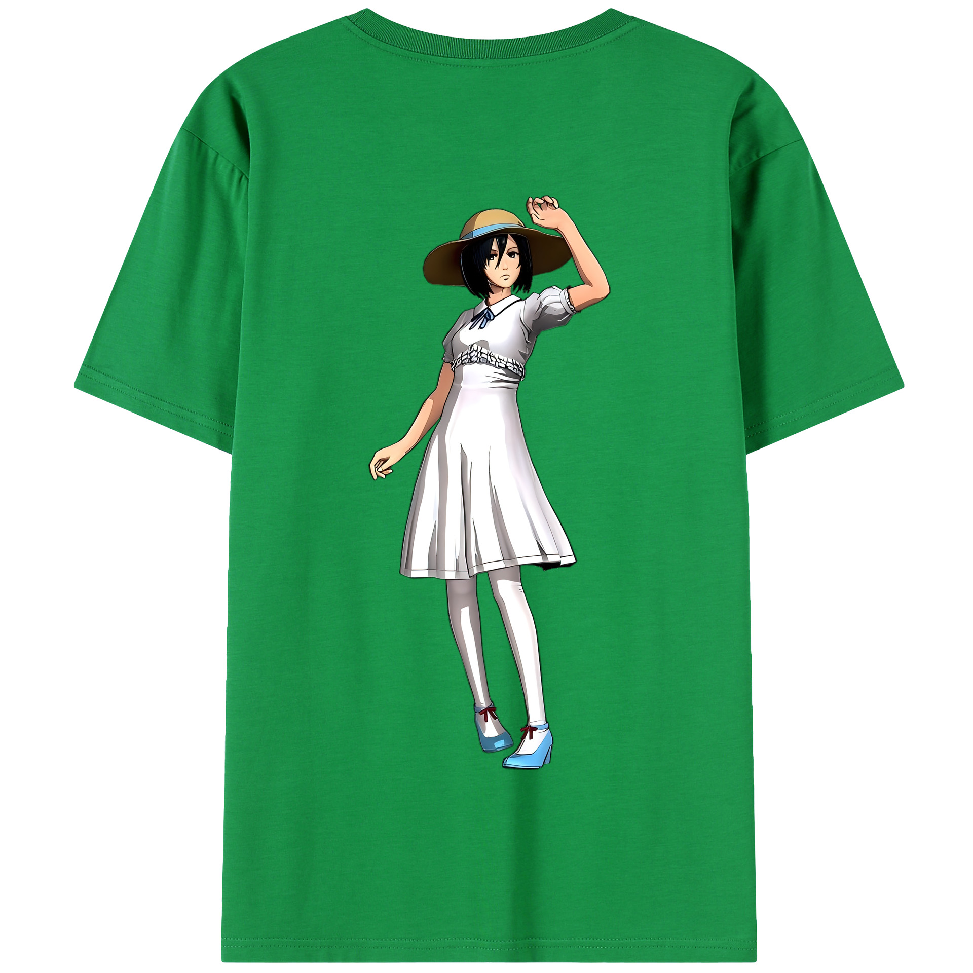 （画像用） 進撃の巨人 ミカサ·アッカーマン Attack on Titan Mikasa Ackerman 綿100％半袖Tシャツ（背面プリント）
