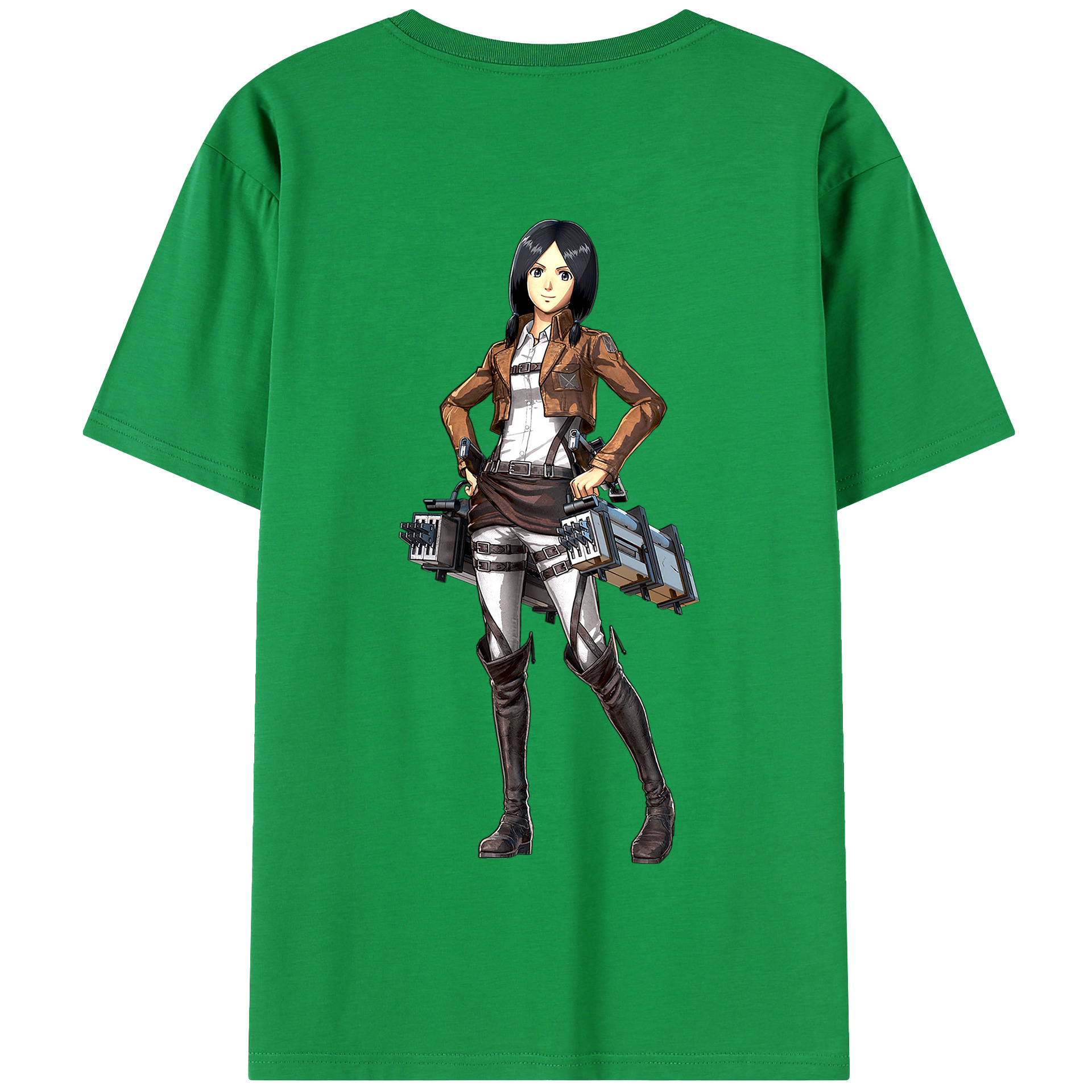 （画像用） 進撃の巨人 ミカサ·アッカーマン Attack on Titan Mikasa Ackerman 綿100％半袖Tシャツ（背面プリント）