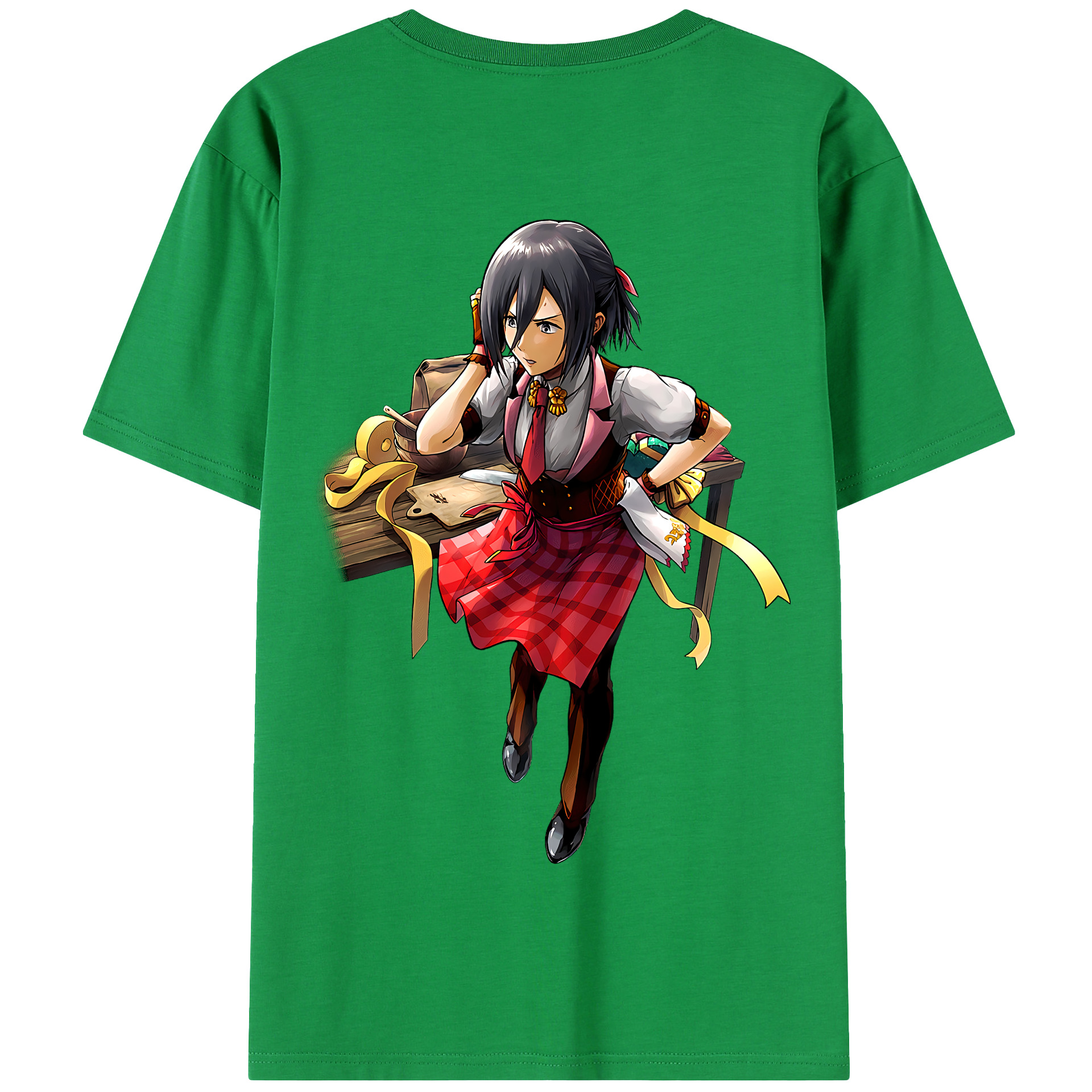 （画像用） 進撃の巨人 ミカサ·アッカーマン Attack on Titan Mikasa Ackerman 綿100％半袖Tシャツ（背面プリント）