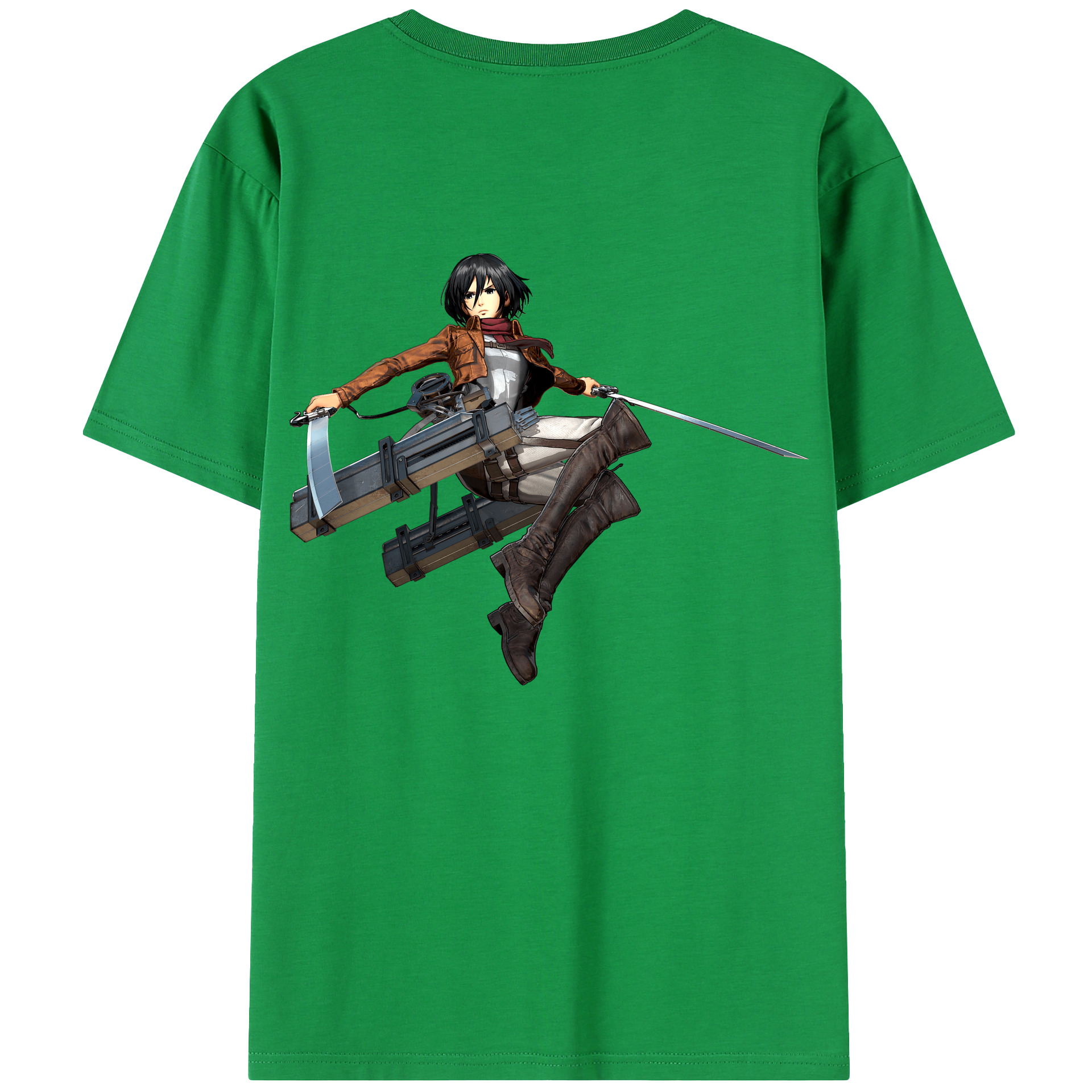 （画像用） 進撃の巨人 ミカサ·アッカーマン Attack on Titan Mikasa Ackerman 綿100％半袖Tシャツ（背面プリント）
