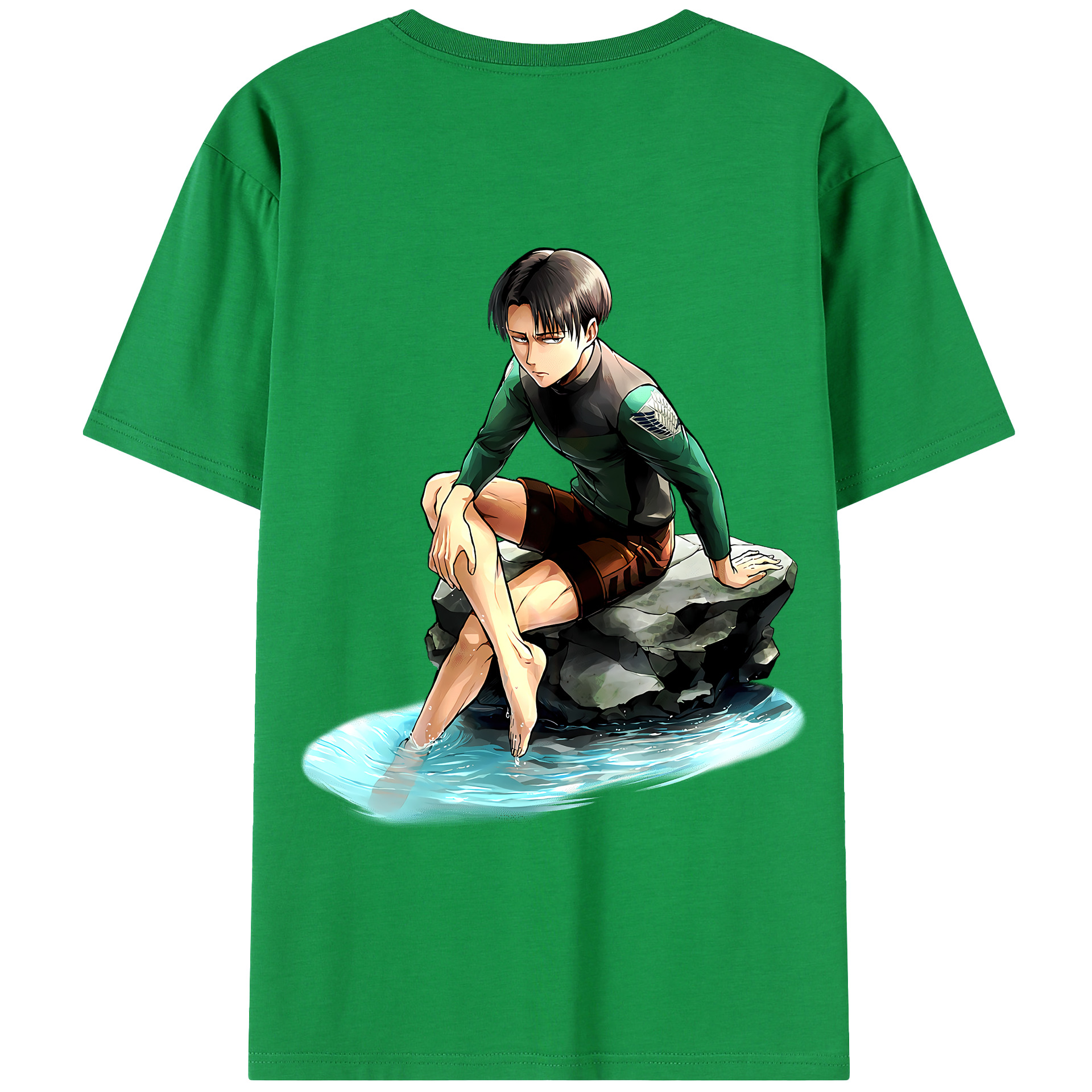 （画像用） 進撃の巨人 リヴァイ·アッカーマン Attack on Titan Levi Ackerman 綿100％半袖Tシャツ（背面プリント）