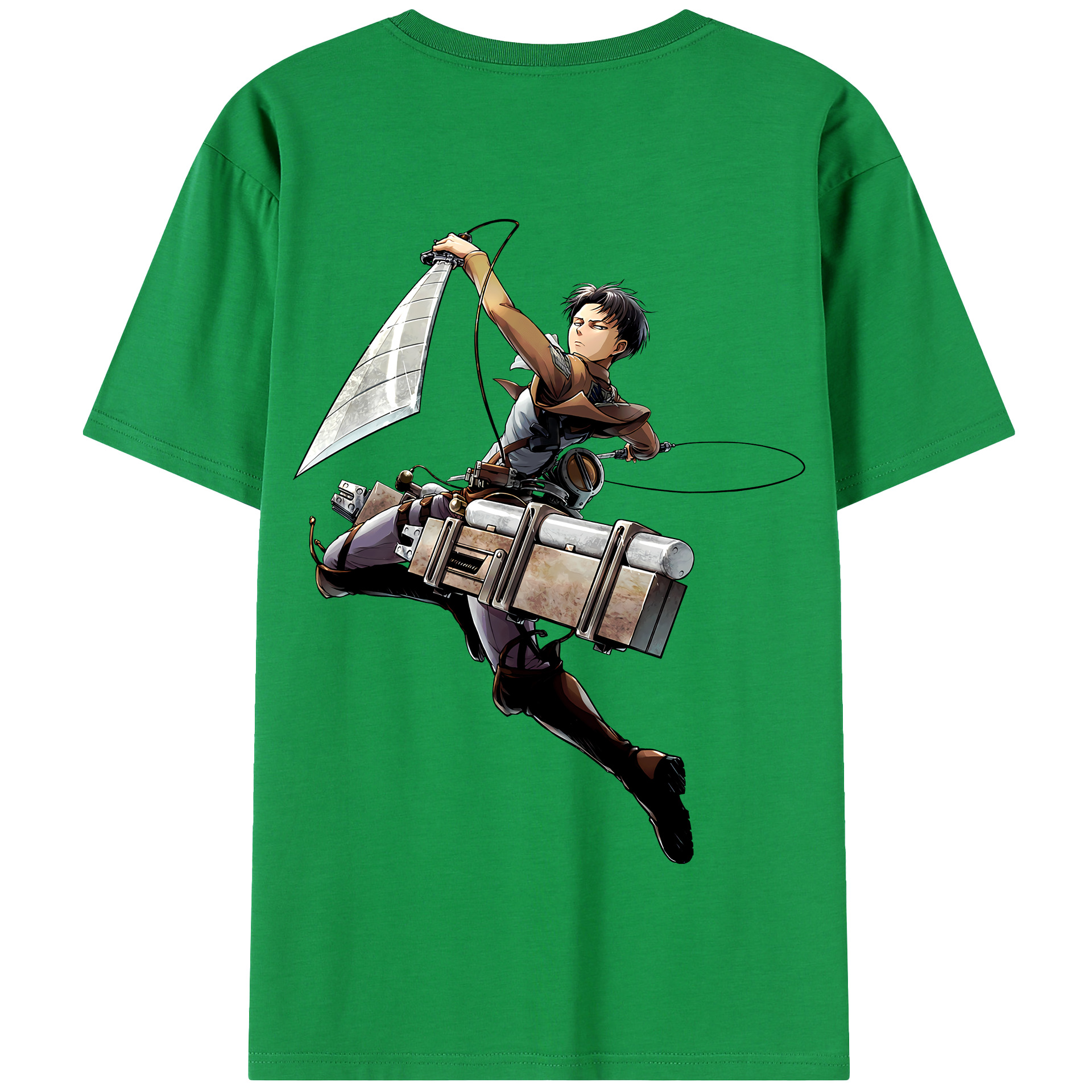 （画像用） 進撃の巨人 リヴァイ·アッカーマン Attack on Titan Levi Ackerman 綿100％半袖Tシャツ（背面プリント）