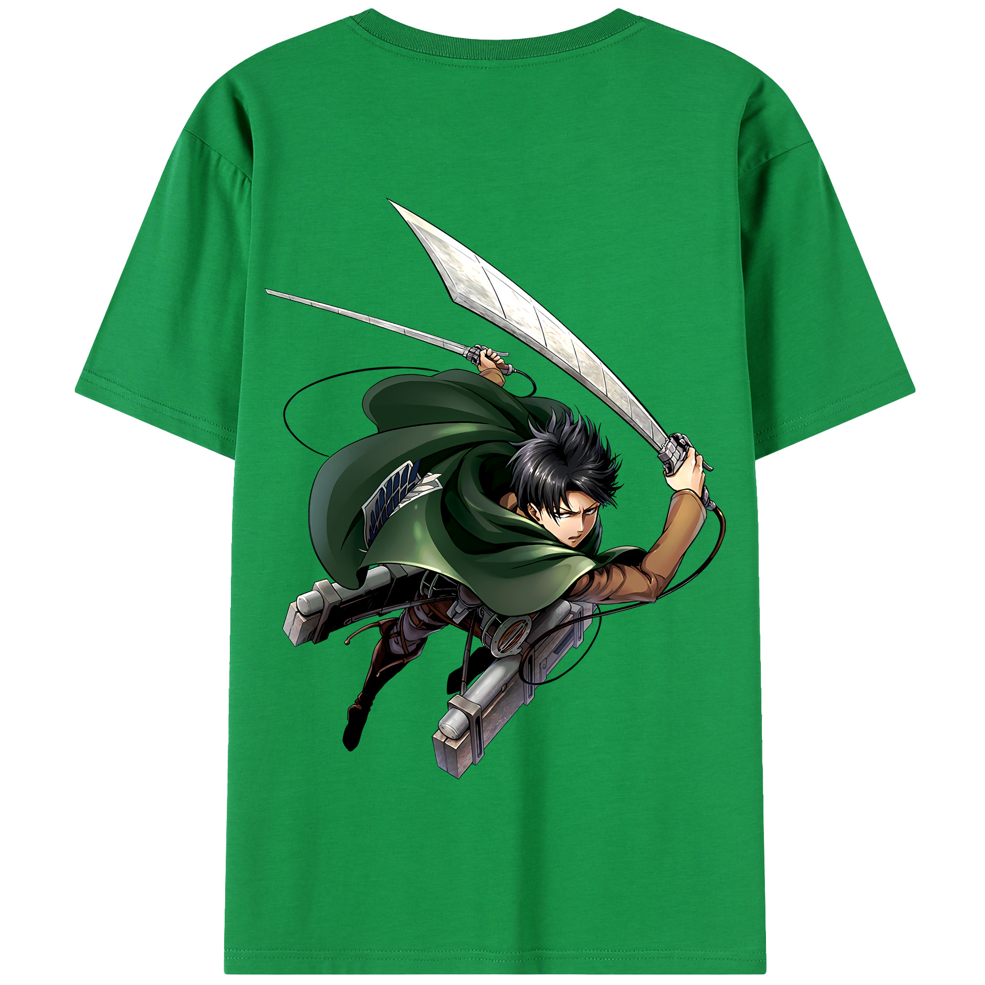 （画像用） 進撃の巨人 リヴァイ·アッカーマン Attack on Titan Levi Ackerman 綿100％半袖Tシャツ（背面プリント）