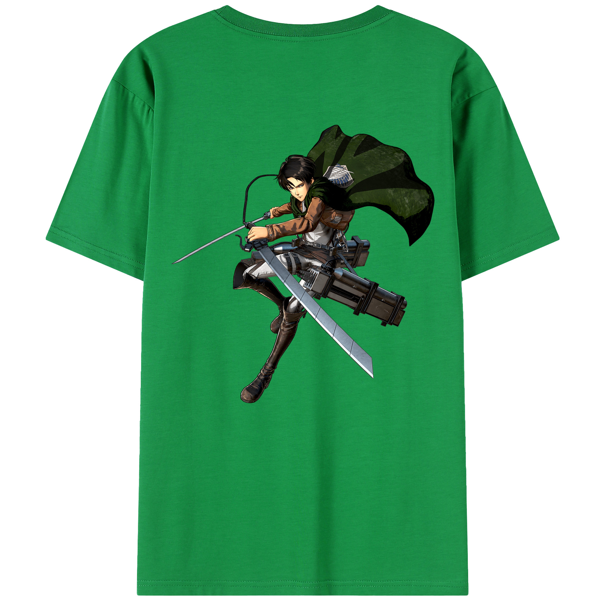 （画像用） 進撃の巨人 リヴァイ·アッカーマン Attack on Titan Levi Ackerman 綿100％半袖Tシャツ（背面プリント）
