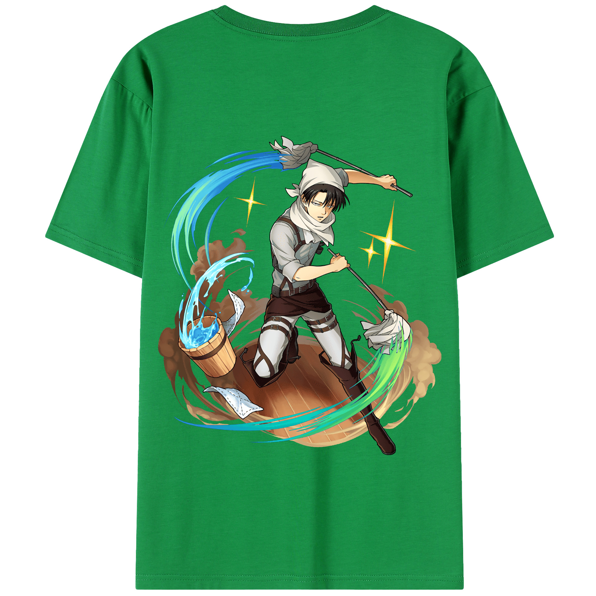 （画像用） 進撃の巨人 リヴァイ·アッカーマン Attack on Titan Levi Ackerman 綿100％半袖Tシャツ（背面プリント）