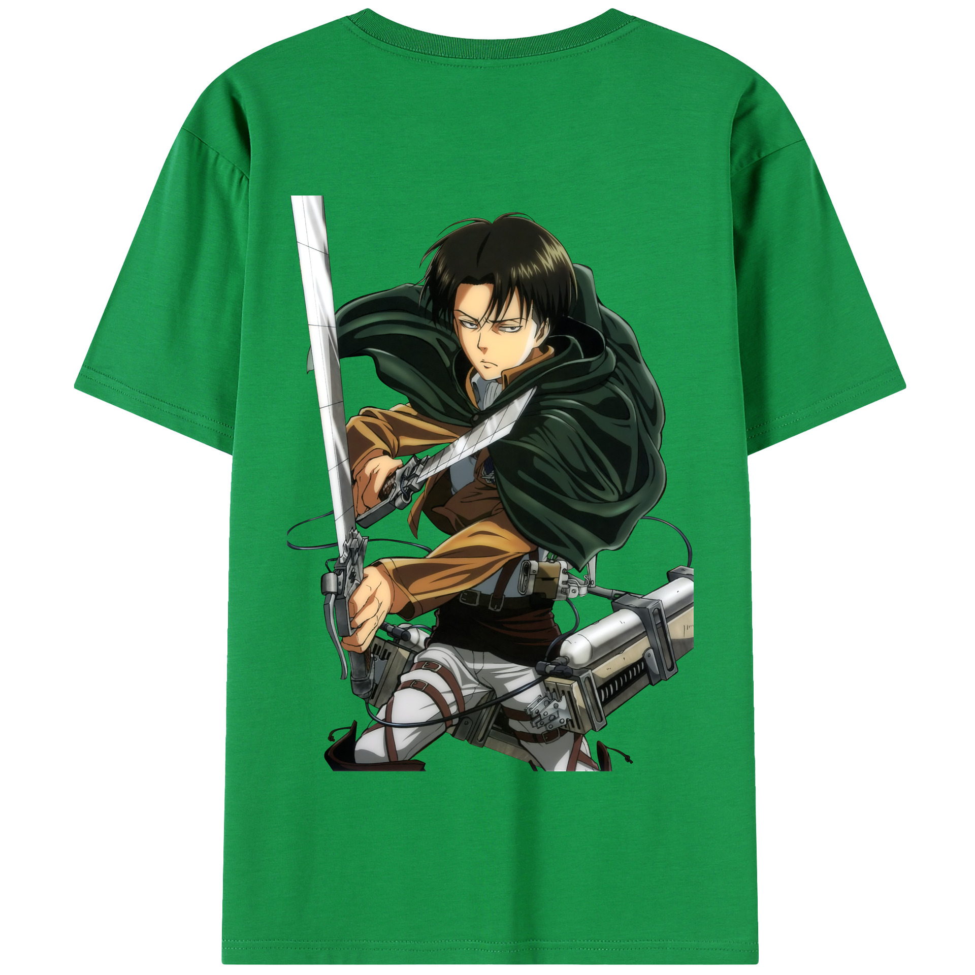 （画像用） 進撃の巨人 リヴァイ·アッカーマン Attack on Titan Levi Ackerman 綿100％半袖Tシャツ（背面プリント）