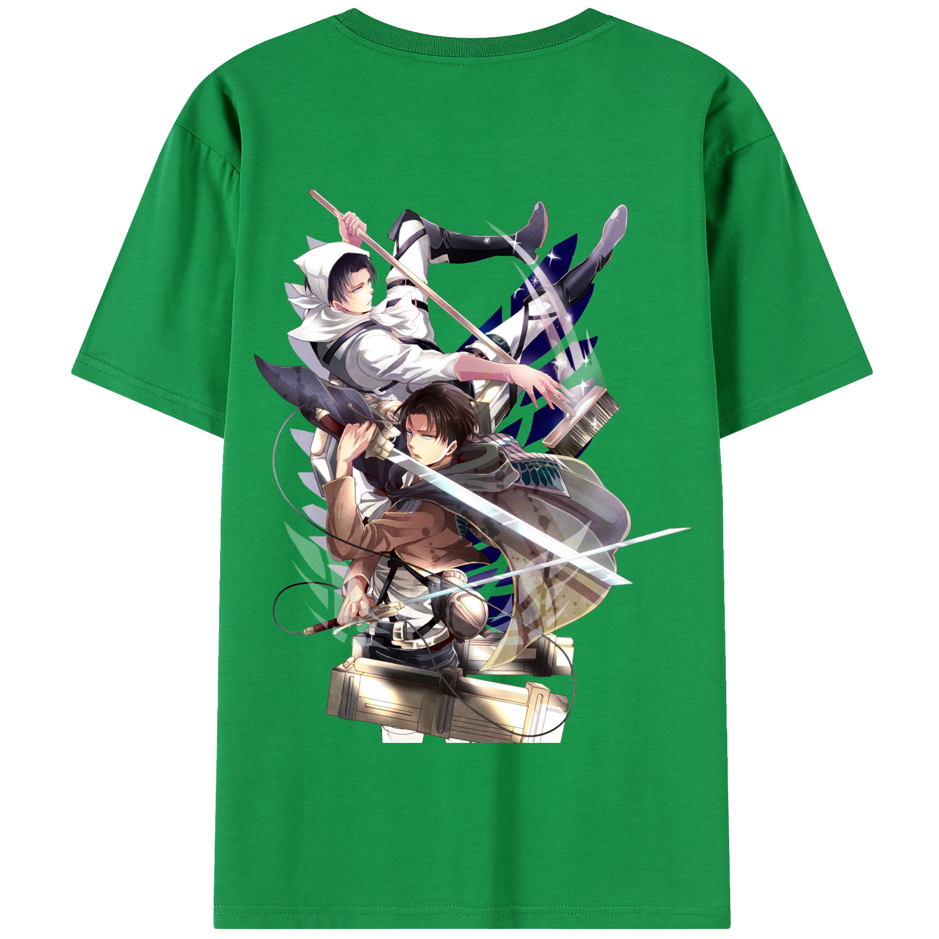 （画像用） 進撃の巨人 リヴァイ·アッカーマン Attack on Titan Levi Ackerman 綿100％半袖Tシャツ（背面プリント）