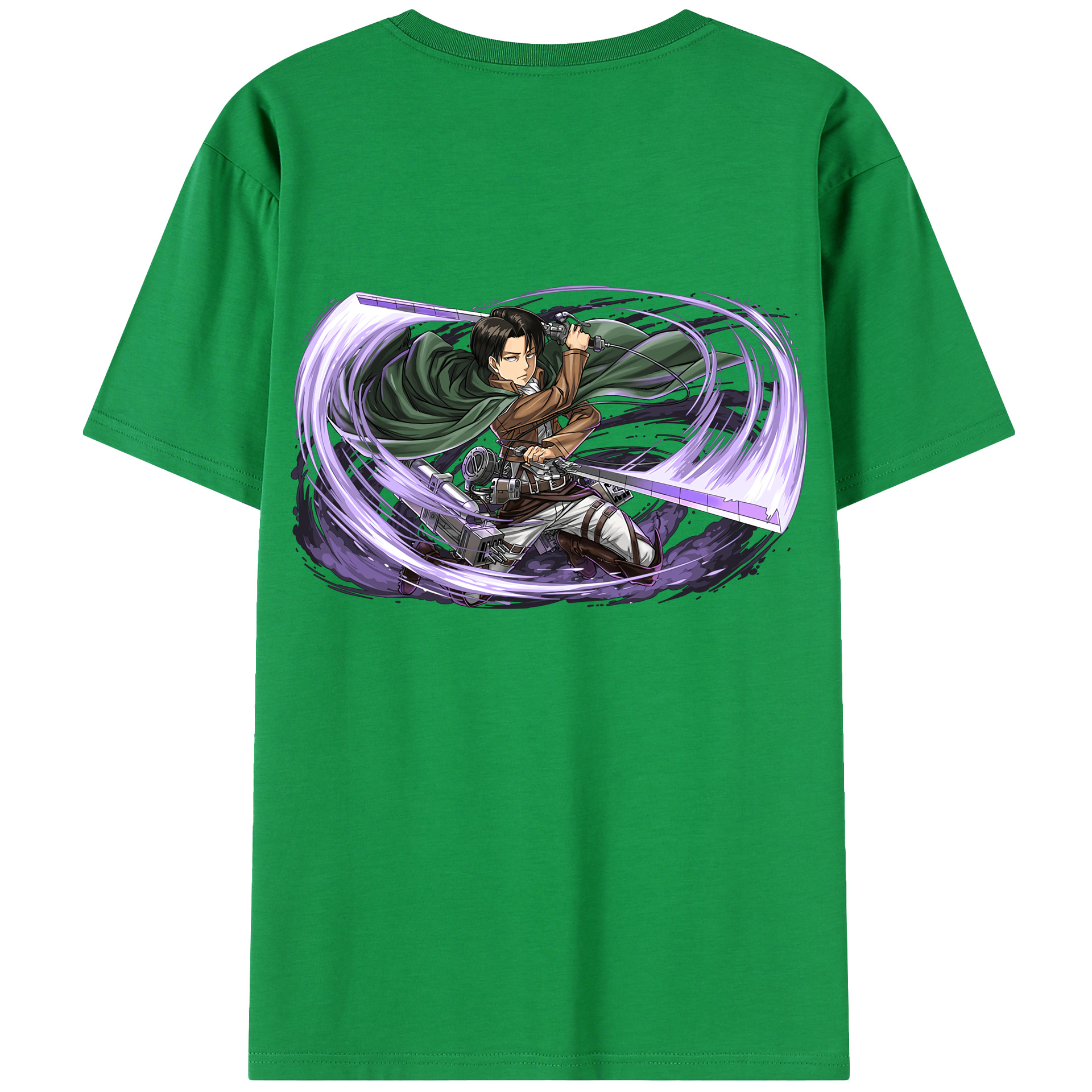 （画像用） 進撃の巨人 リヴァイ·アッカーマン Attack on Titan Levi Ackerman 綿100％半袖Tシャツ（背面プリント）