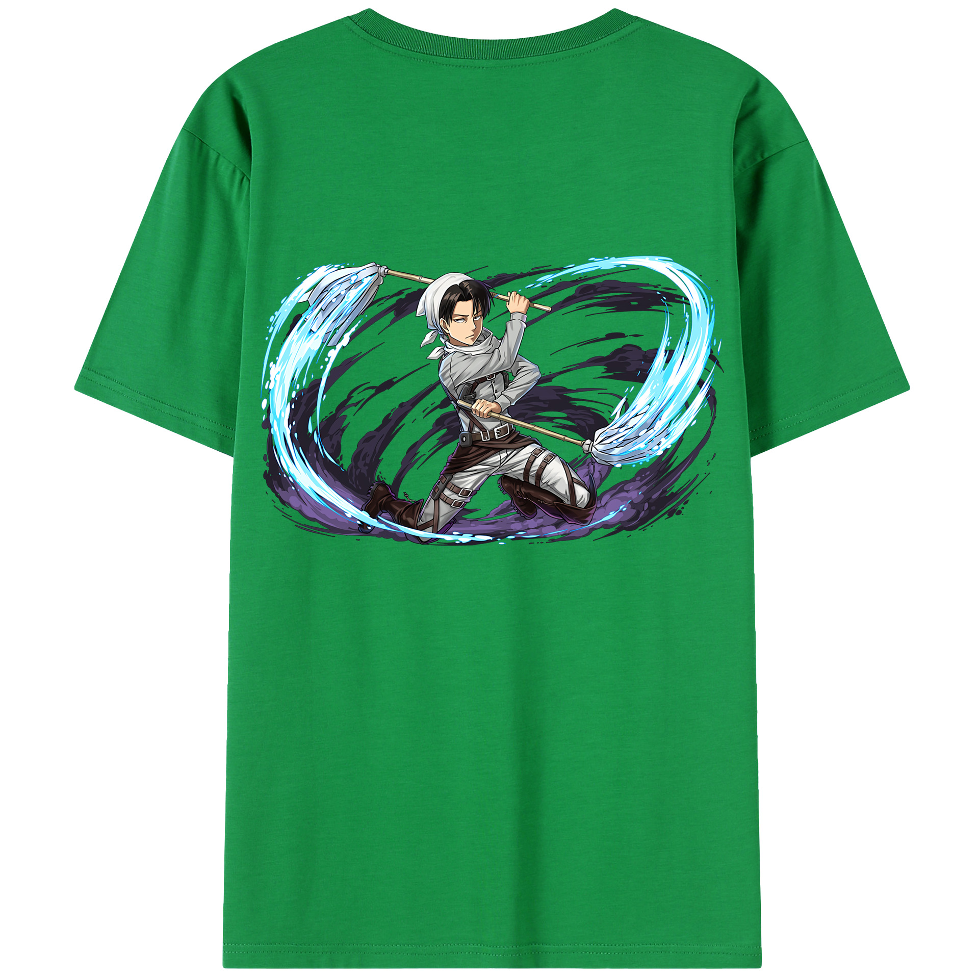 （画像用） 進撃の巨人 リヴァイ·アッカーマン Attack on Titan Levi Ackerman 綿100％半袖Tシャツ（背面プリント）