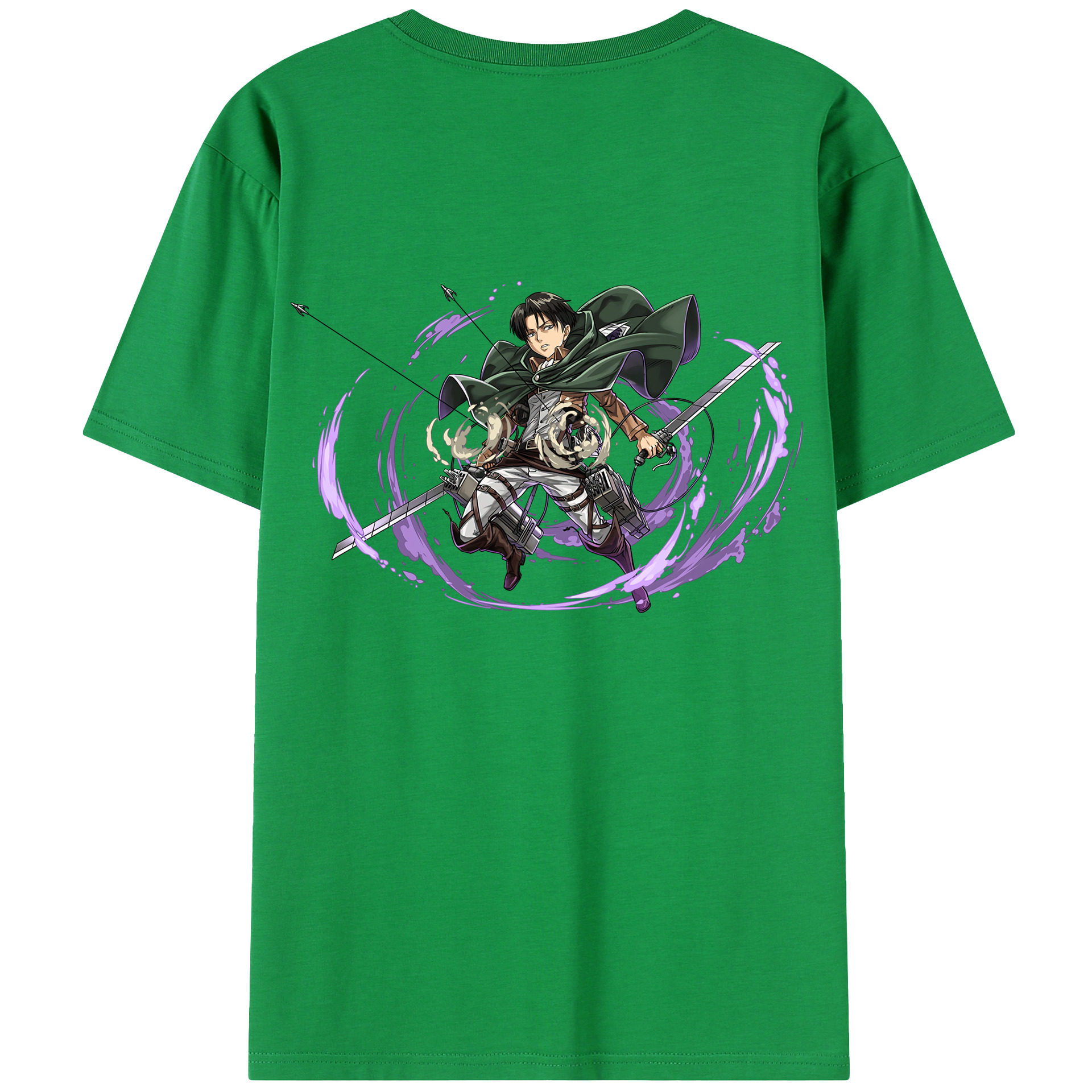 （画像用） 進撃の巨人 リヴァイ·アッカーマン Attack on Titan Levi Ackerman 綿100％半袖Tシャツ（背面プリント）