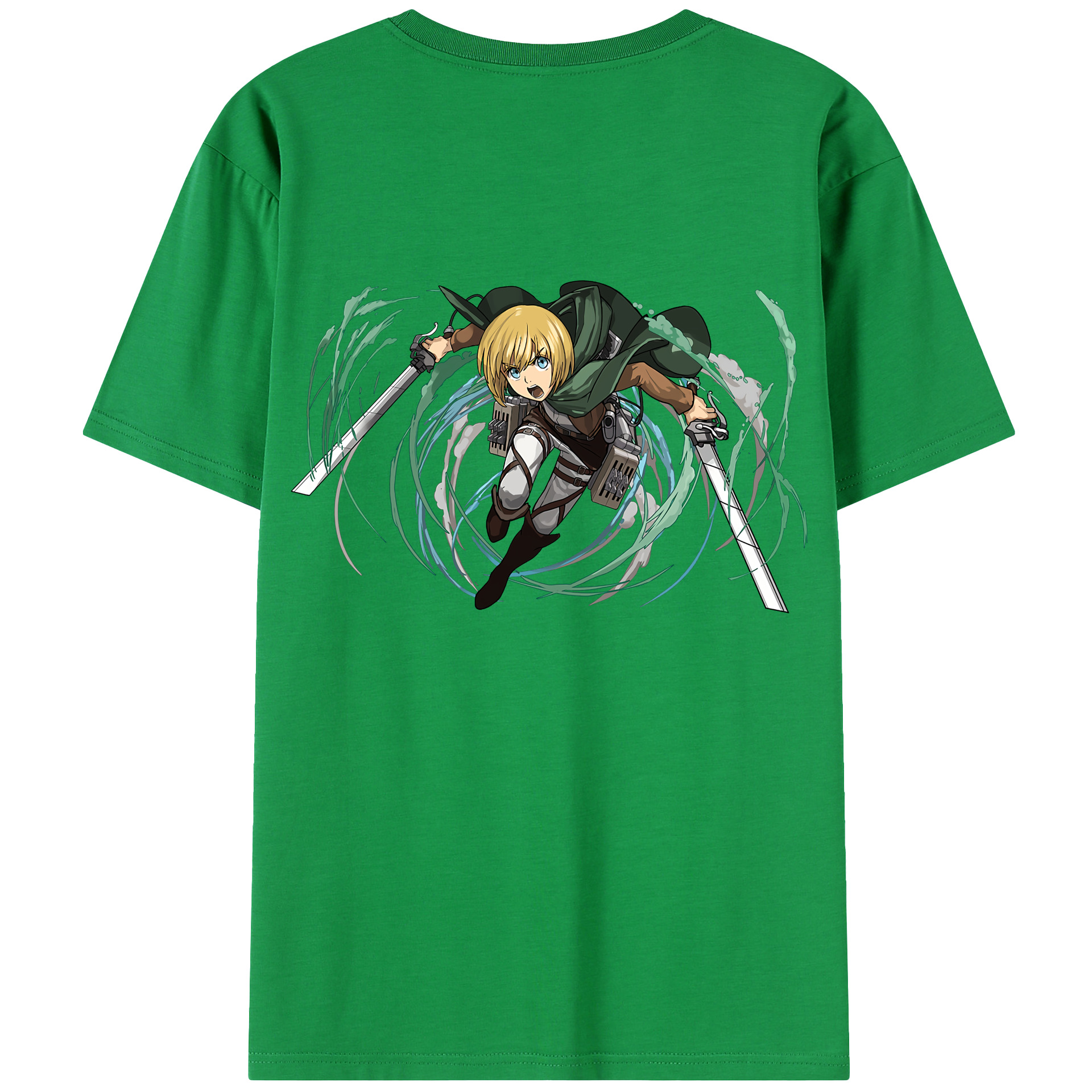 （画像用） 進撃の巨人 アルミン·アルレルト Attack on Titan Armin Arlert 綿100％半袖Tシャツ（背面プリント）