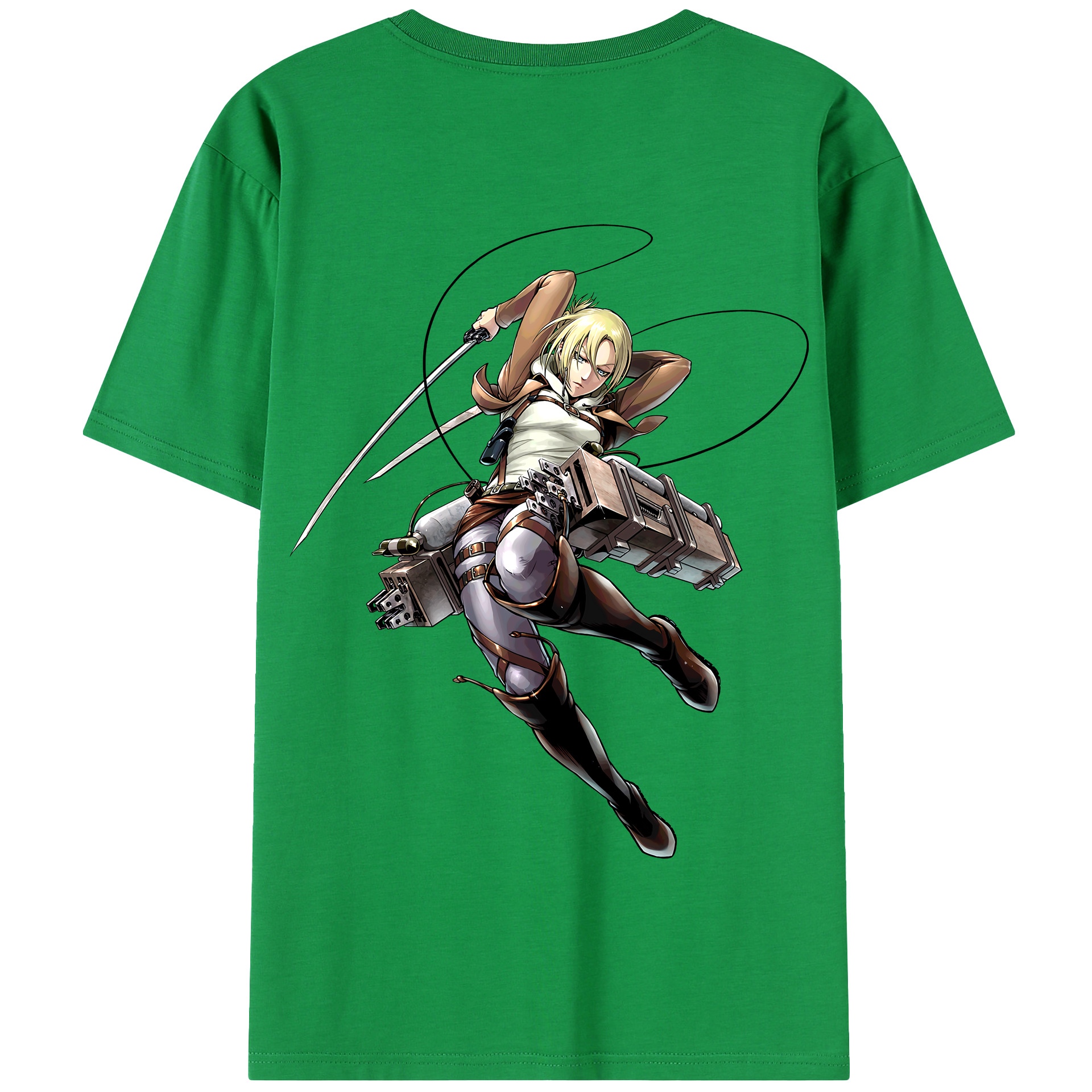 （画像用） 進撃の巨人 アニ・レオンハート Attack on Titan Annie Leonhart 綿100％半袖Tシャツ（背面プリント）
