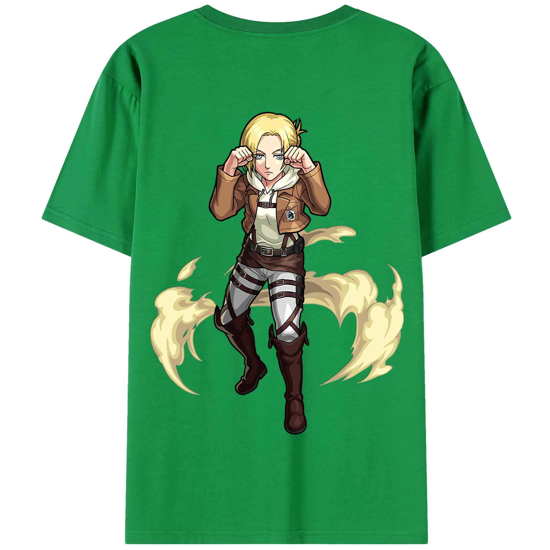 （画像用） 進撃の巨人 アニ・レオンハート Attack on Titan Annie Leonhart 綿100％半袖Tシャツ（背面プリント）