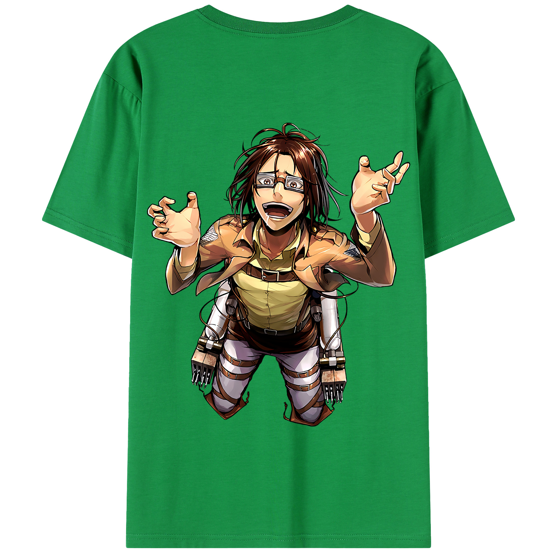 （画像用） 進撃の巨人 ハンジ·ゾエ Attack on Titan Hanji Zoe 綿100％半袖Tシャツ（背面プリント）