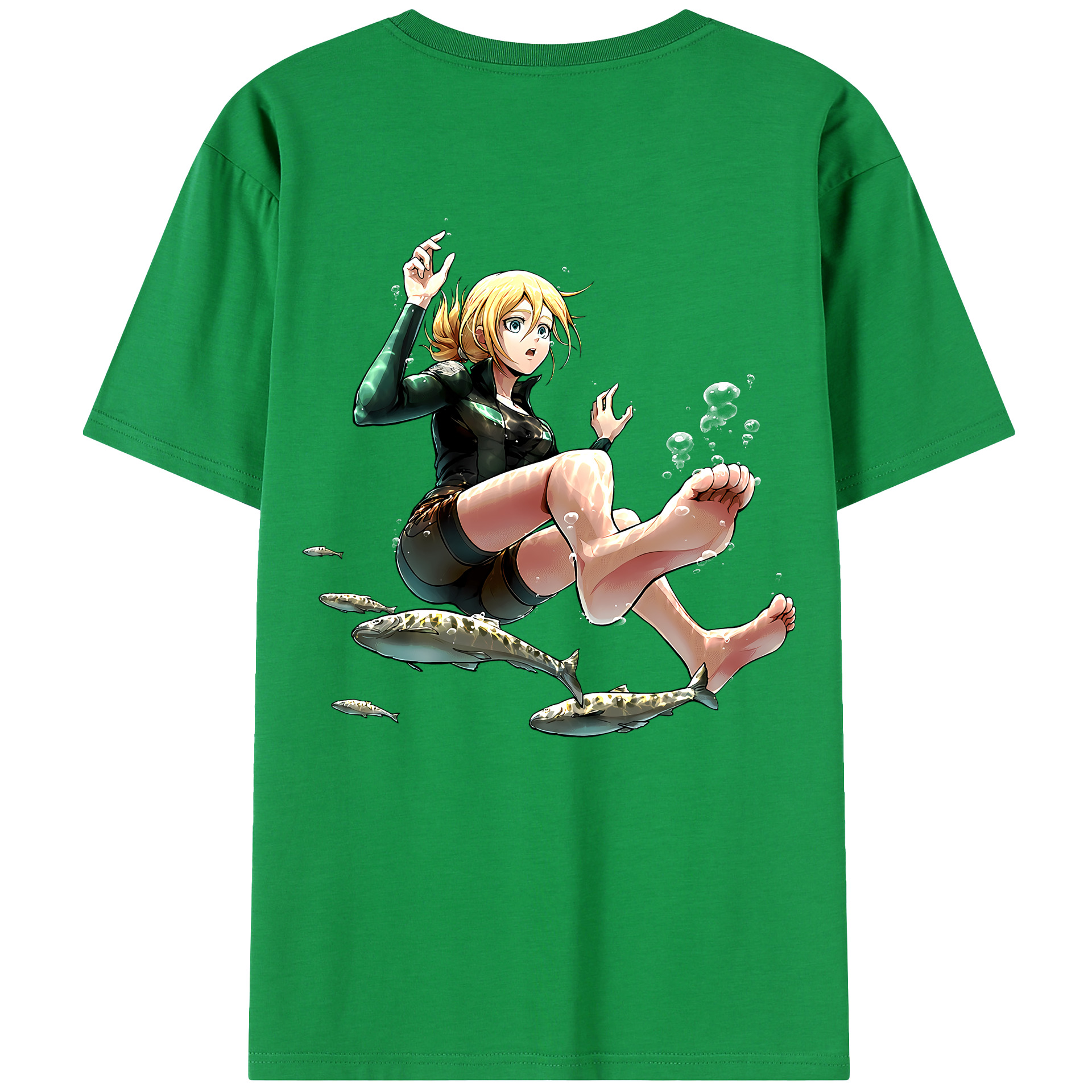 （画像用） 進撃の巨人 クリスタ·レンズ Attack on Titan Christa Lenz 綿100％半袖Tシャツ（背面プリント）
