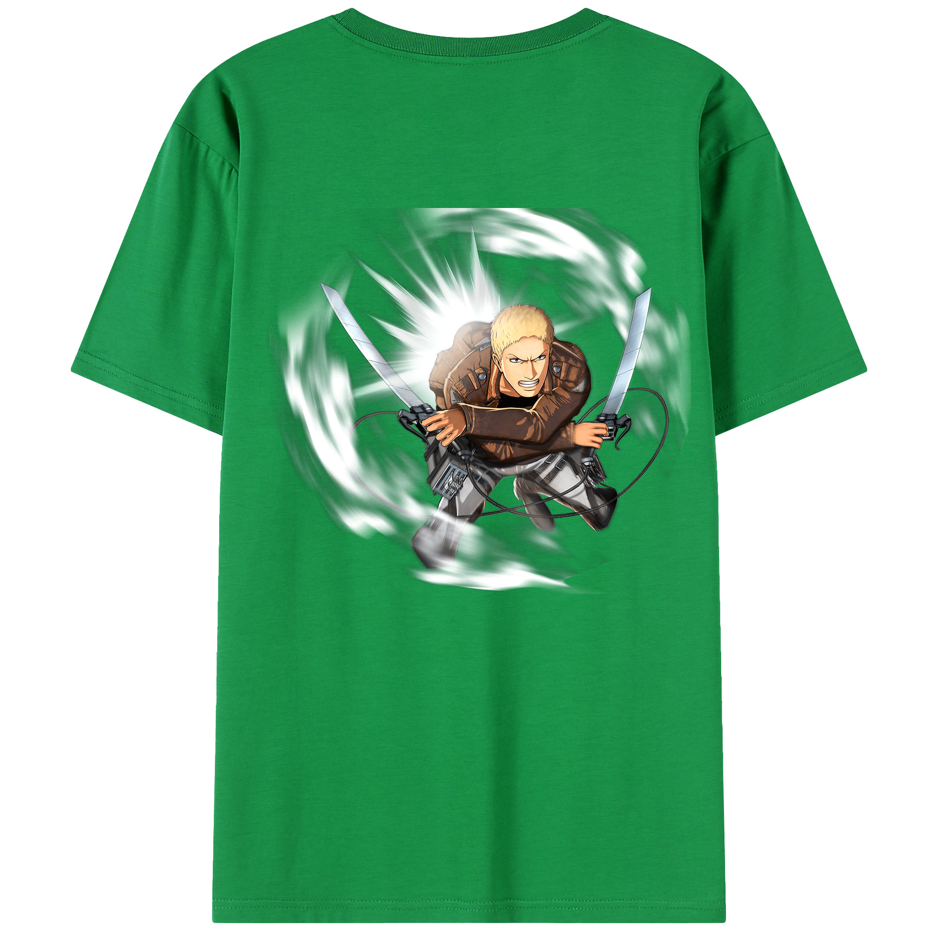 （画像用） 進撃の巨人 ライナー・ブラウン Attack on Titan Reiner Braun 綿100％半袖Tシャツ（背面プリント）