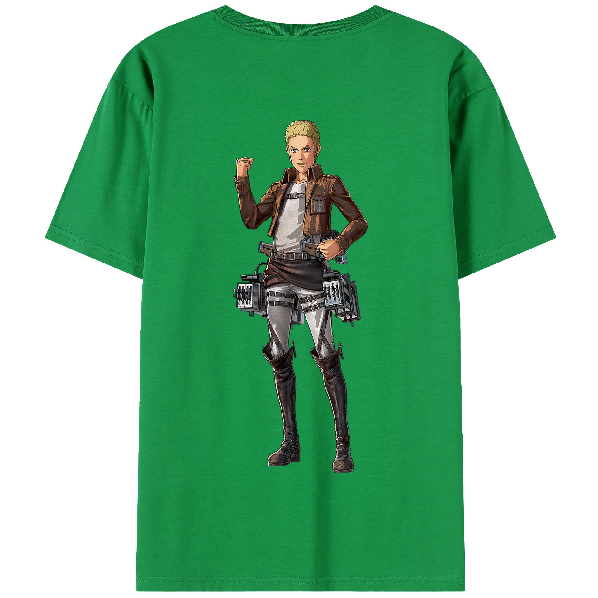 （画像用） 進撃の巨人 ライナー・ブラウン Attack on Titan Reiner Braun 綿100％半袖Tシャツ（背面プリント）