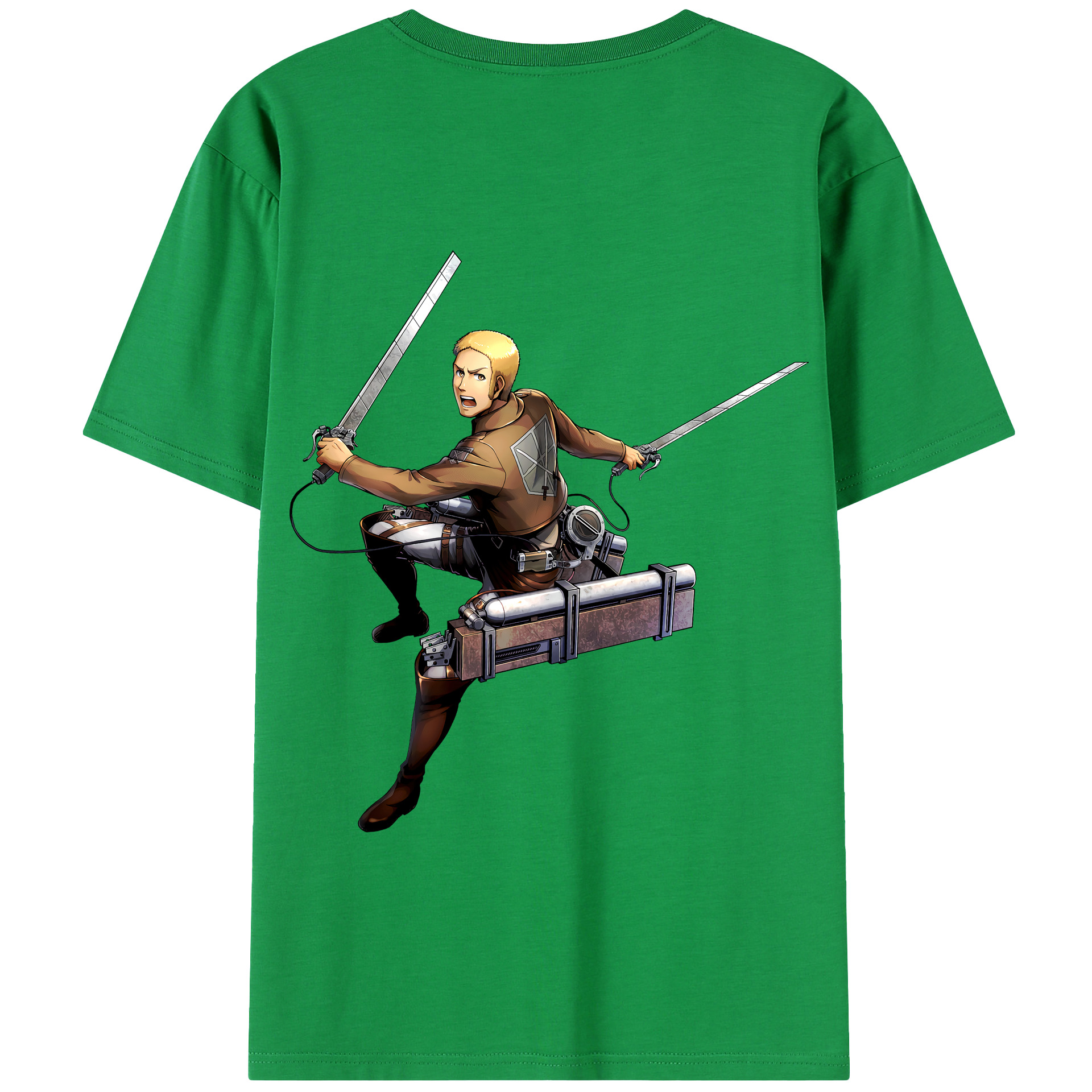 （画像用） 進撃の巨人 ライナー・ブラウン Attack on Titan Reiner Braun 綿100％半袖Tシャツ（背面プリント）