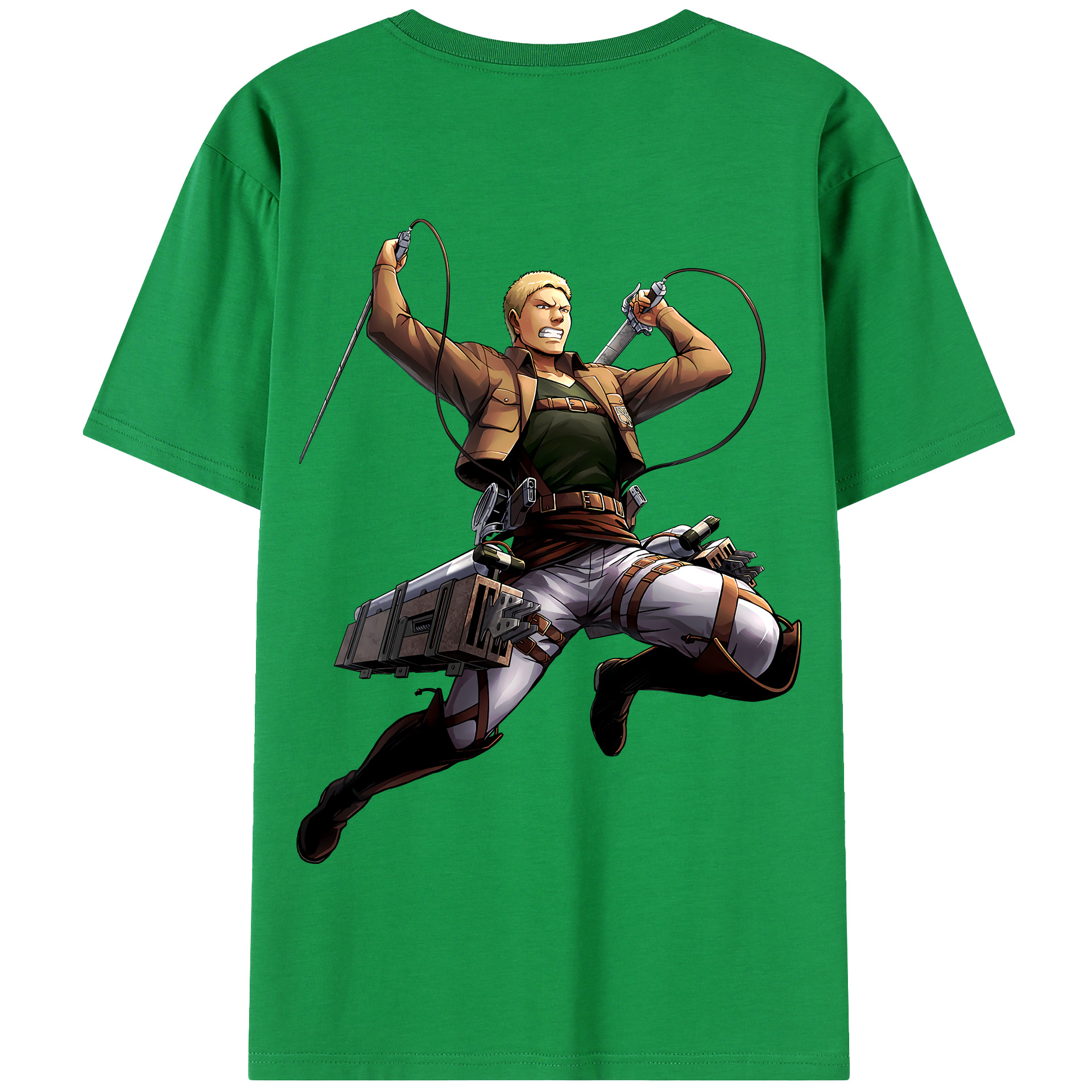 （画像用） 進撃の巨人 ライナー・ブラウン Attack on Titan Reiner Braun 綿100％半袖Tシャツ（背面プリント）