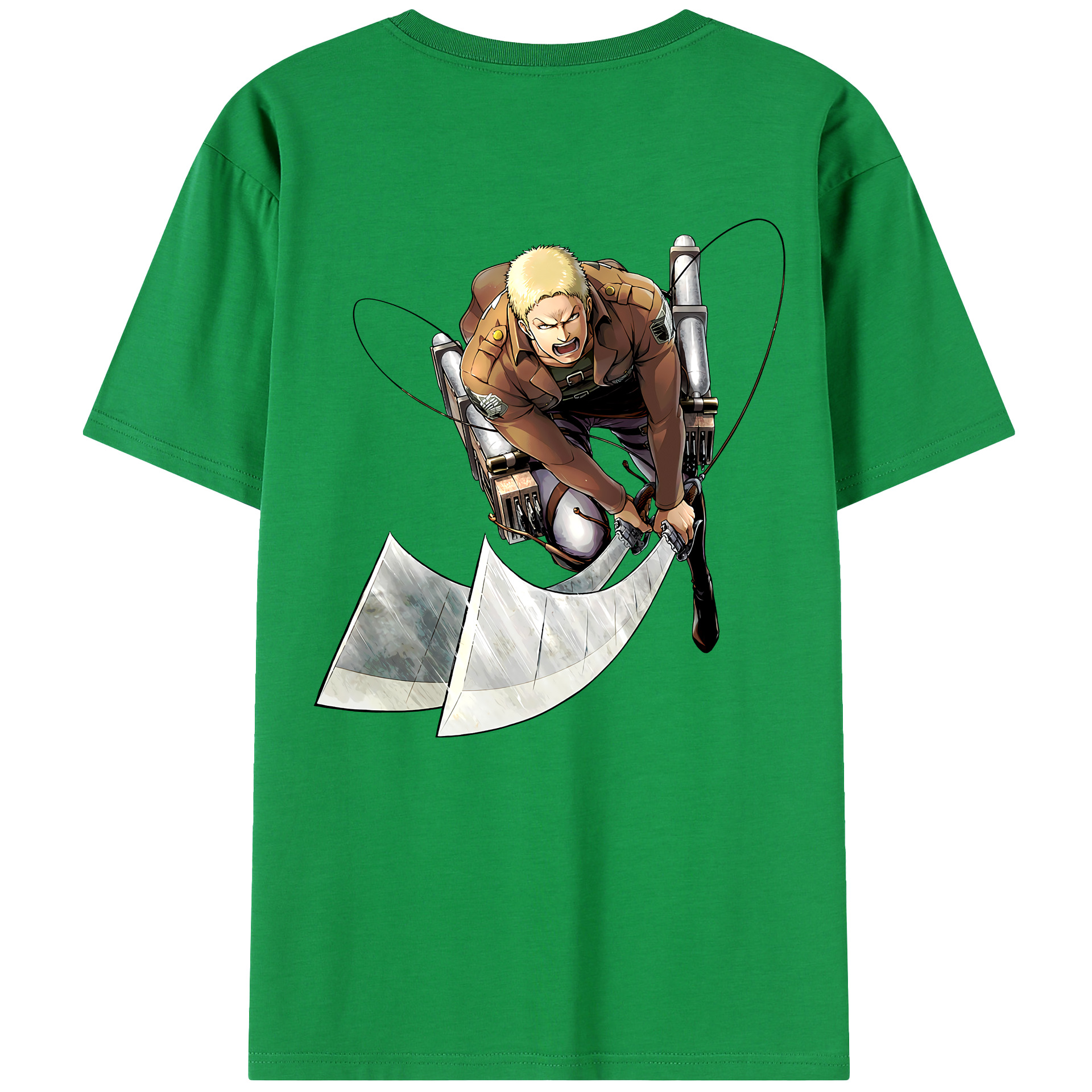 （画像用） 進撃の巨人 ライナー・ブラウン Attack on Titan Reiner Braun 綿100％半袖Tシャツ（背面プリント）