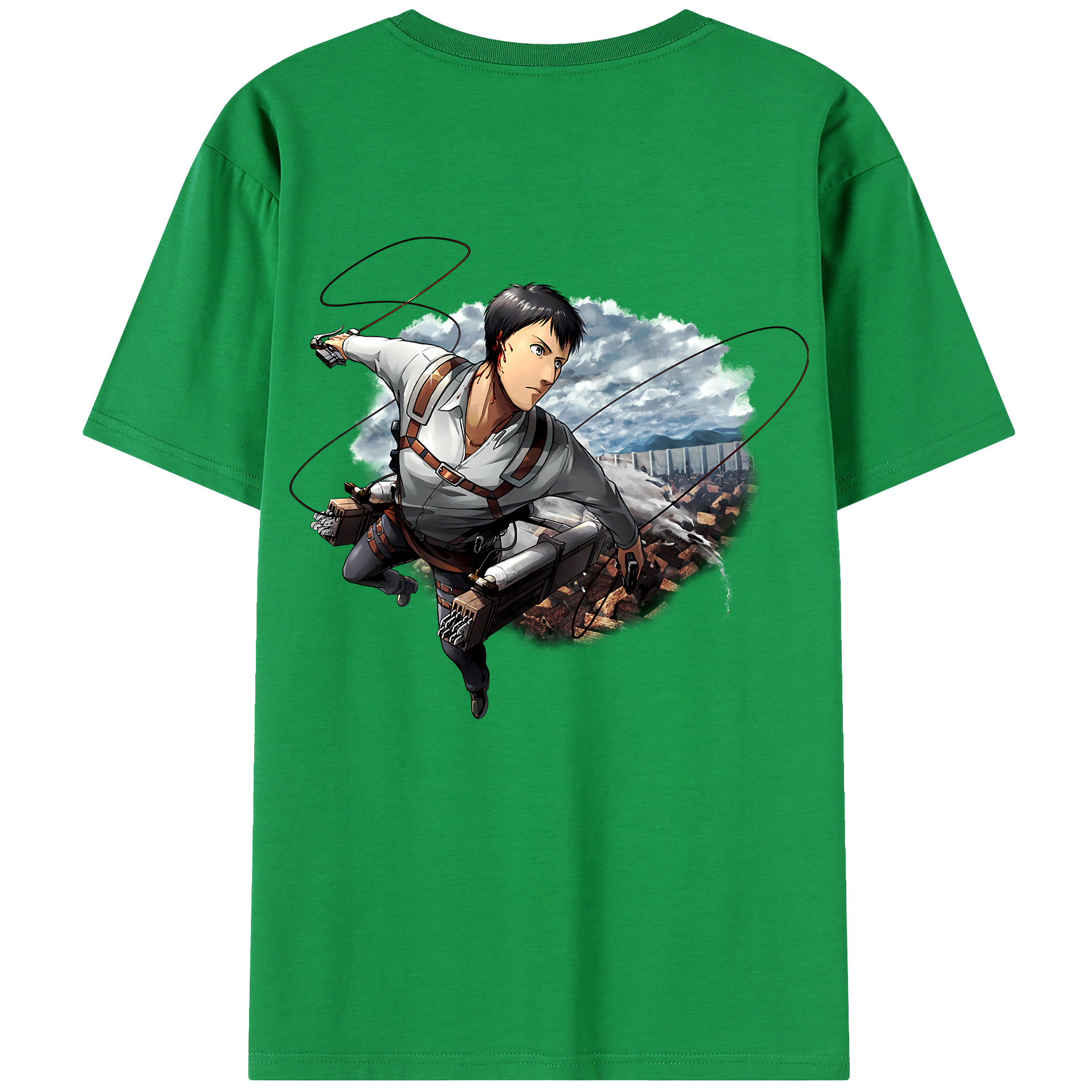（画像用） 進撃の巨人 ベルトルト・フーバー Attack on Titan Bertholdt Hoover 綿100％半袖Tシャツ（背面プリント）
