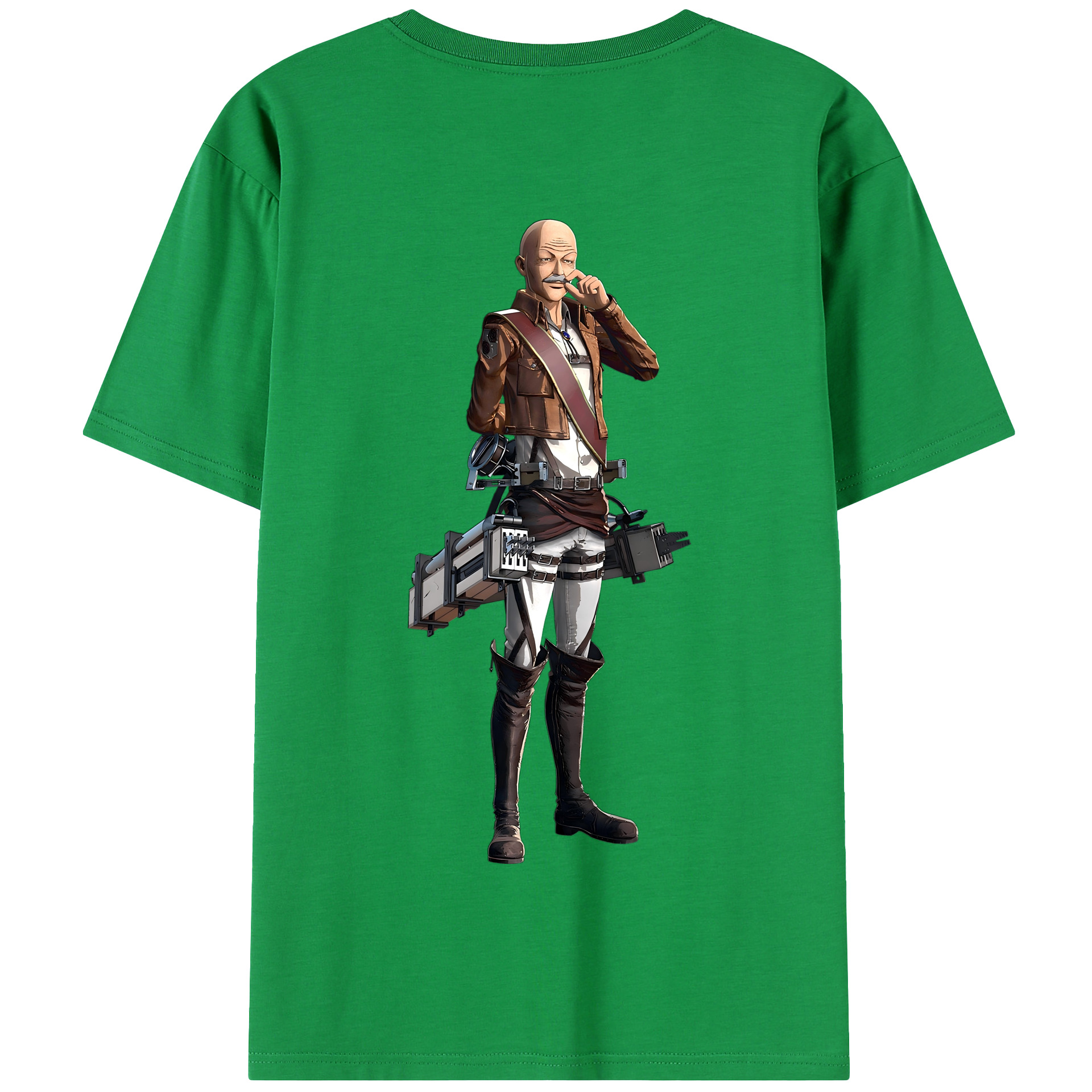 （画像用） 進撃の巨人 ドット·ピクシス Attack on Titan Dot Pixis 綿100％半袖Tシャツ（背面プリント）
