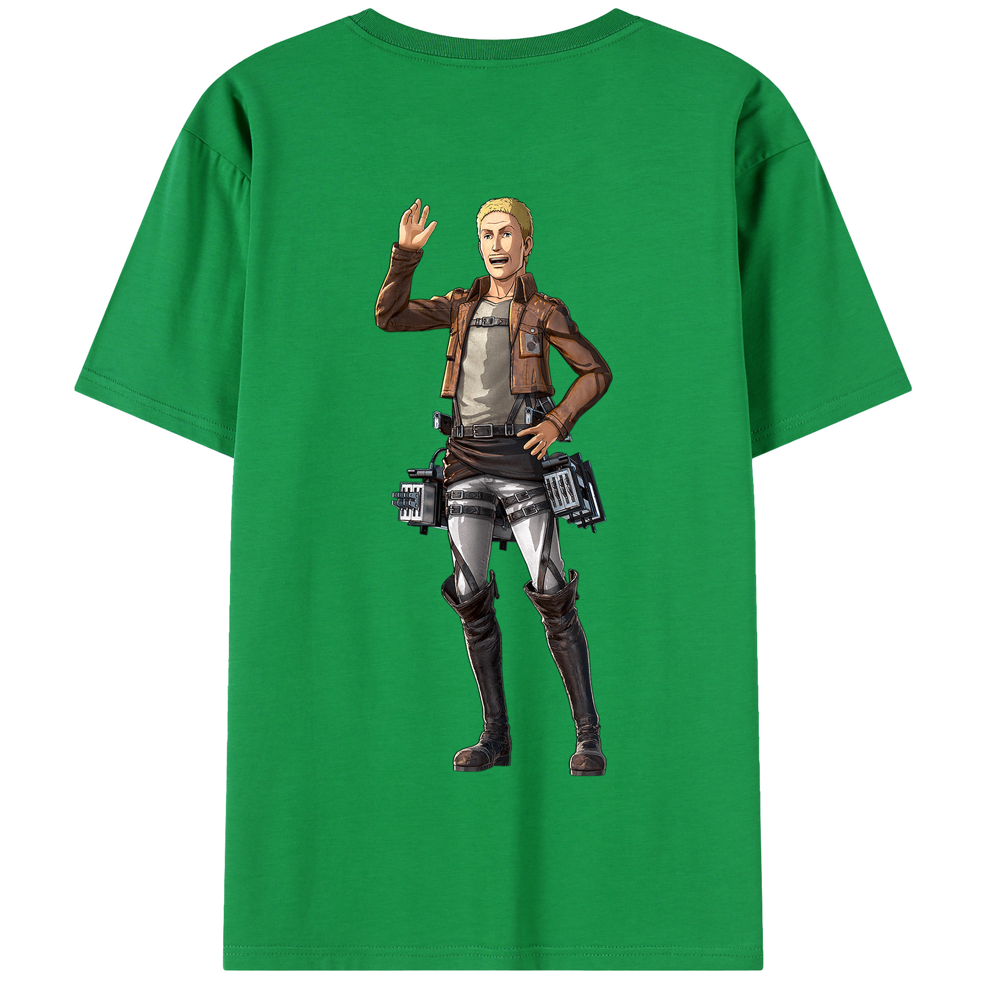 （画像用） 進撃の巨人 ハンネス Attack on Titan Hannes 綿100％半袖Tシャツ（背面プリント）