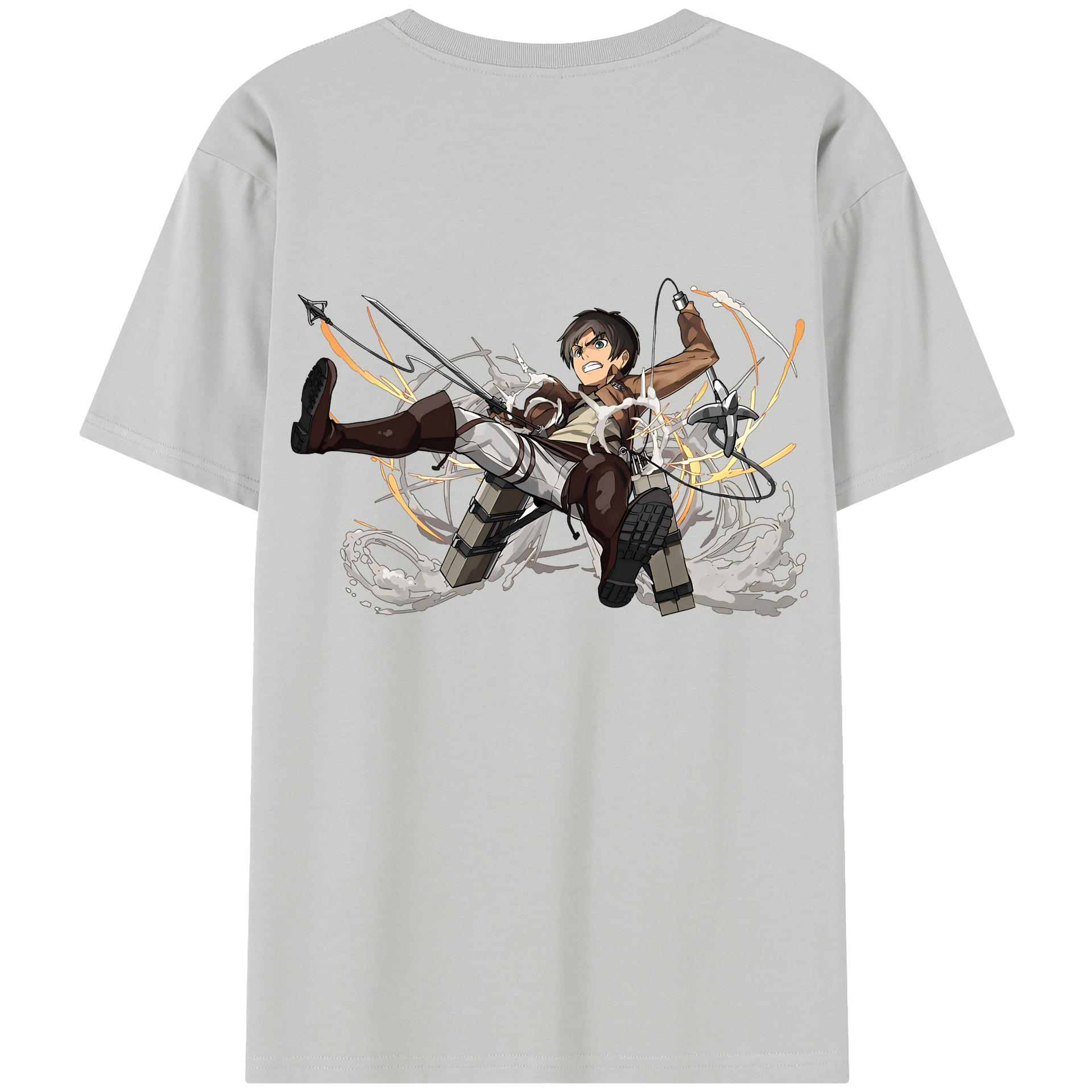 （画像用） 進撃の巨人 エレン･イェーガー Attack on Titan Eren Jäger 綿100％半袖Tシャツ（背面プリント）