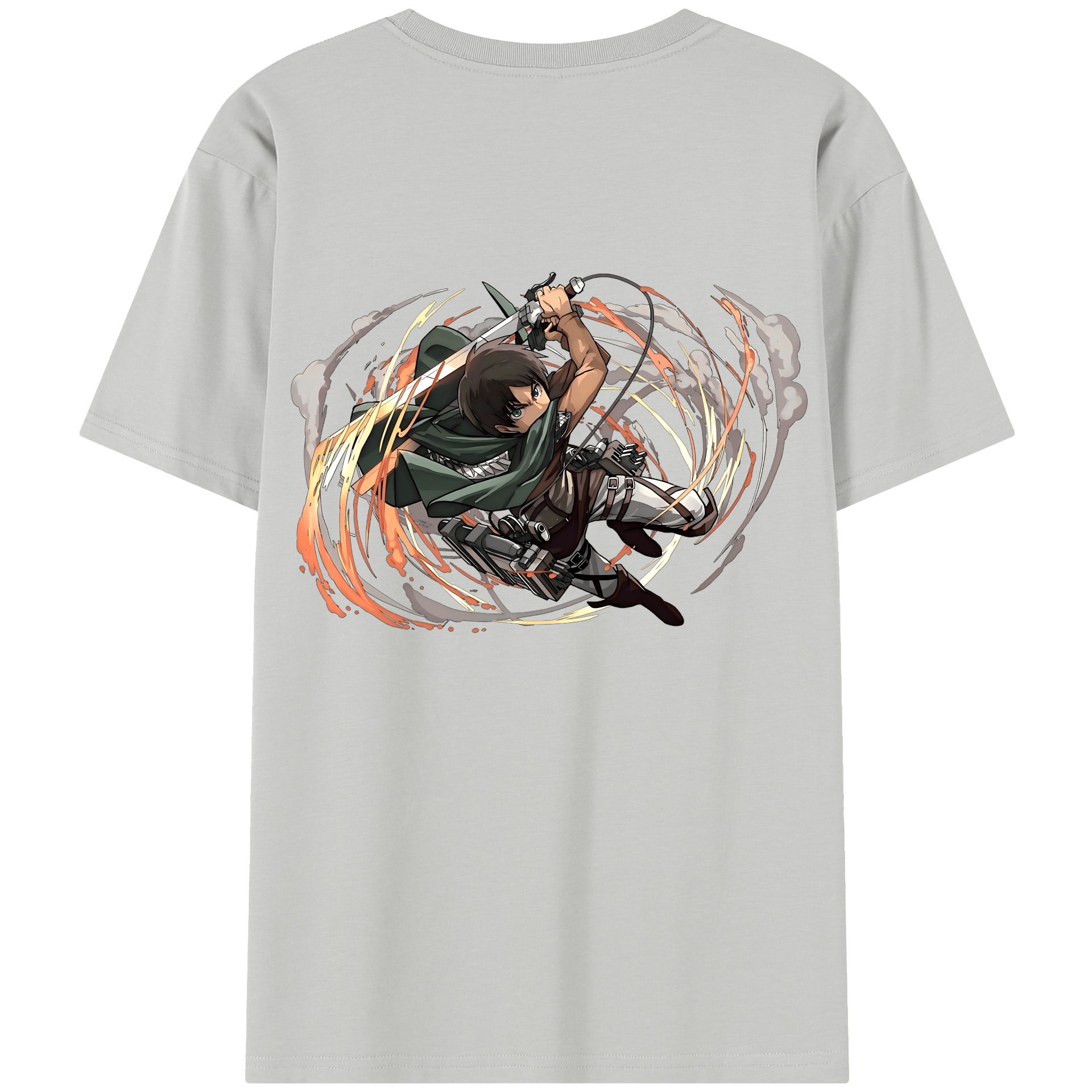 （画像用） 進撃の巨人 エレン･イェーガー Attack on Titan Eren Jäger 綿100％半袖Tシャツ（背面プリント）