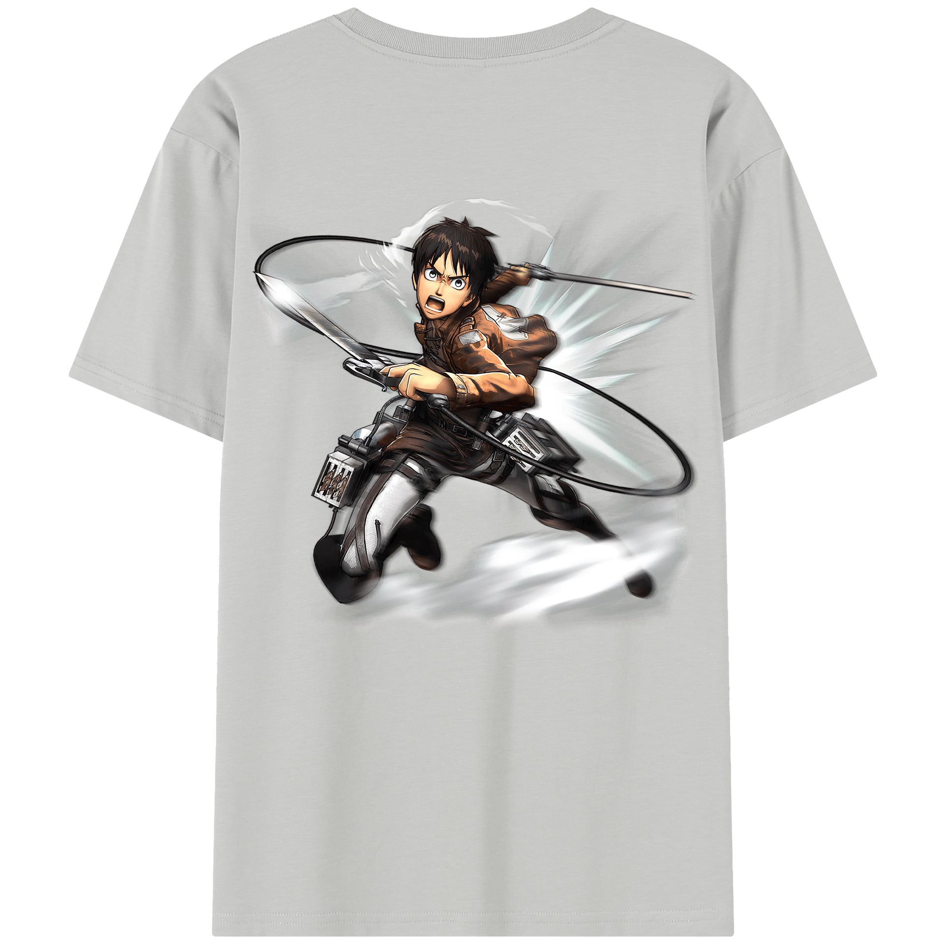 （画像用） 進撃の巨人 エレン･イェーガー Attack on Titan Eren Jäger 綿100％半袖Tシャツ（背面プリント）