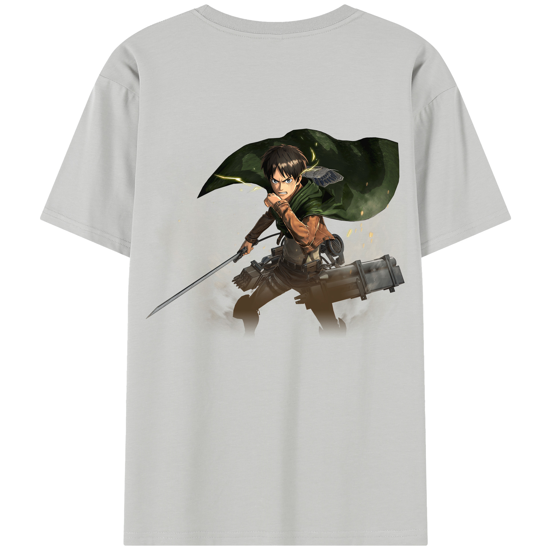 （画像用） 進撃の巨人 エレン･イェーガー Attack on Titan Eren Jäger 綿100％半袖Tシャツ（背面プリント）