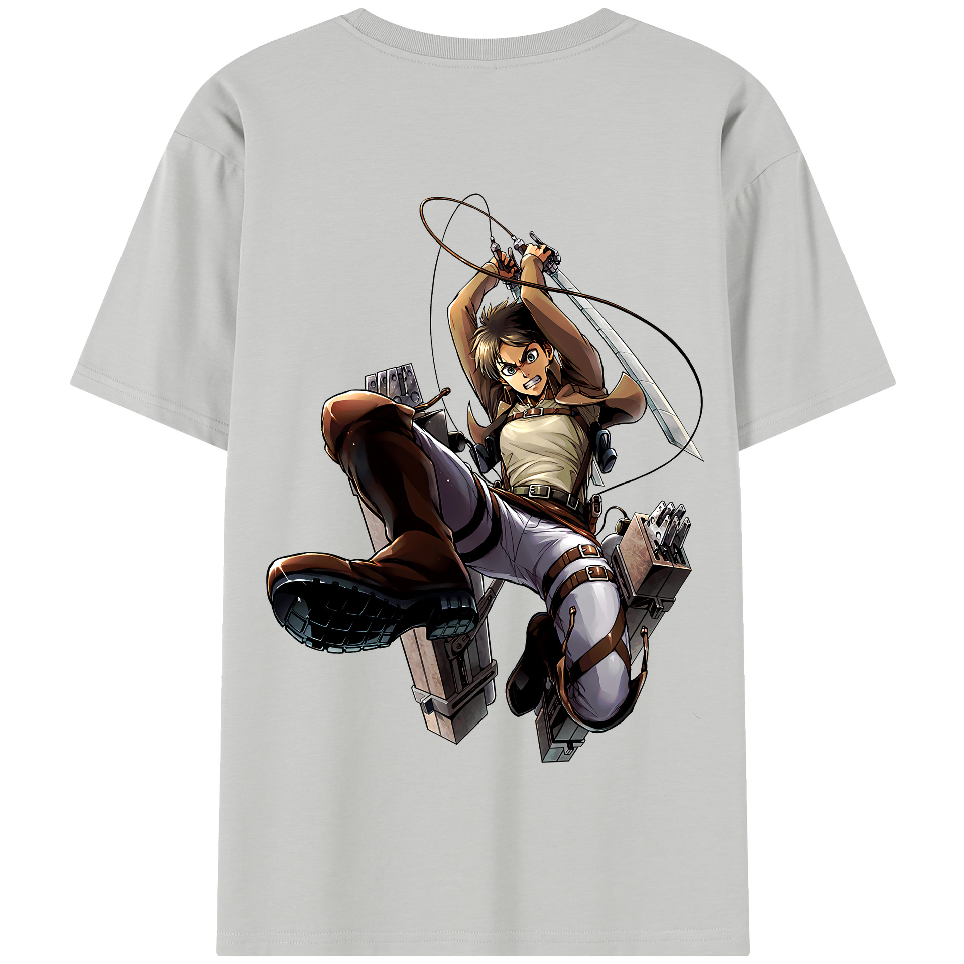 （画像用） 進撃の巨人 エレン･イェーガー Attack on Titan Eren Jäger 綿100％半袖Tシャツ（背面プリント）