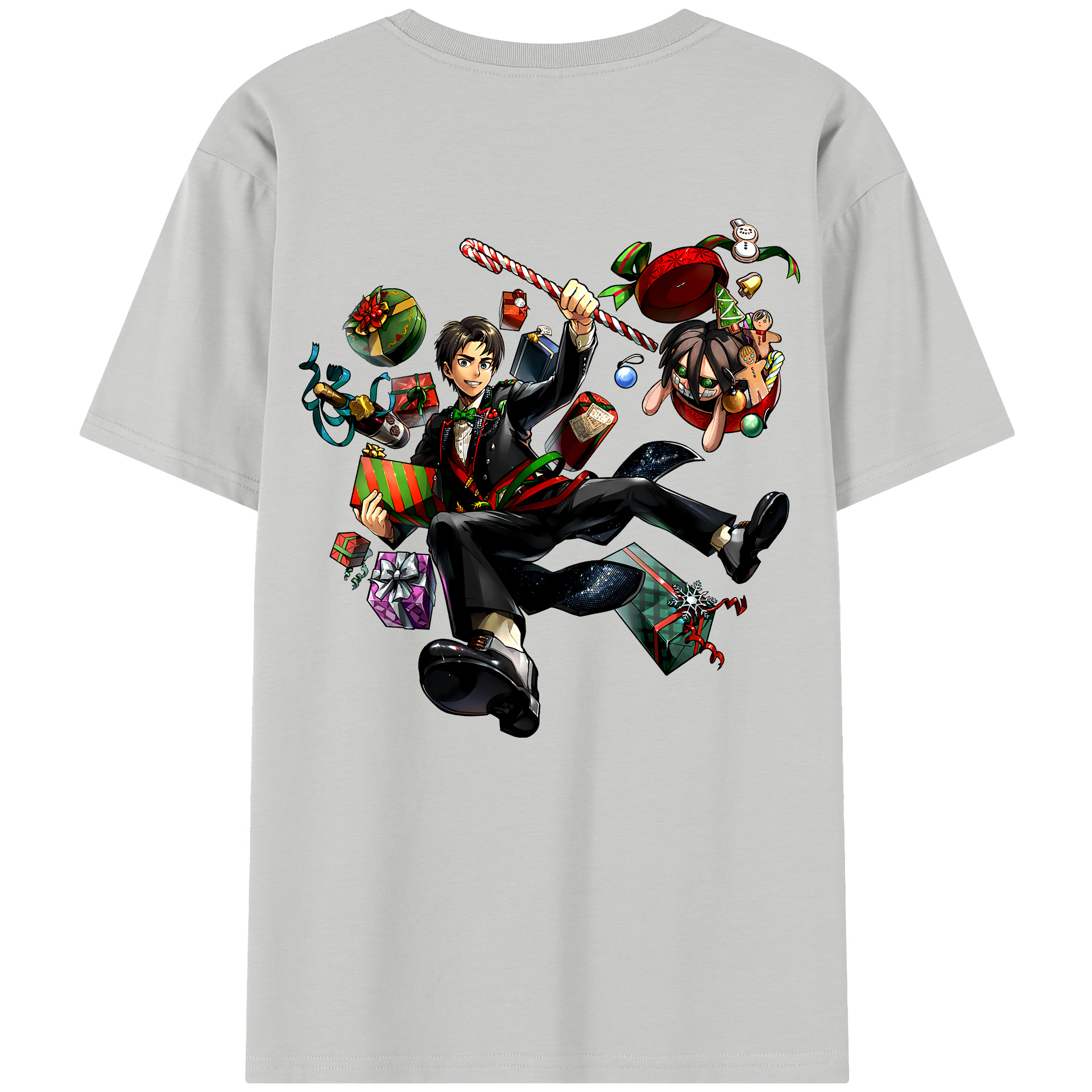 （画像用） 進撃の巨人 エレン･イェーガー Attack on Titan Eren Jäger 綿100％半袖Tシャツ（背面プリント）