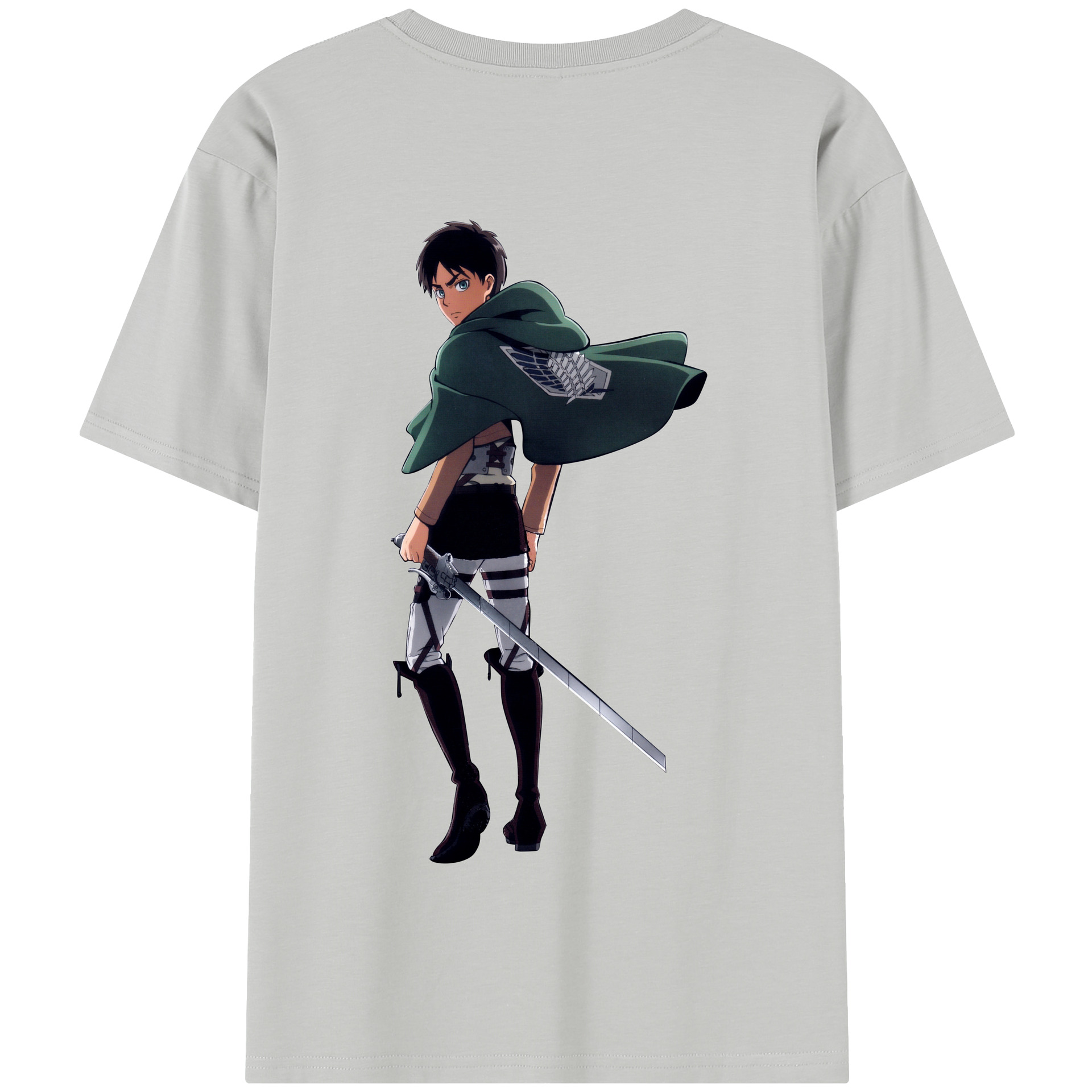 （画像用） 進撃の巨人 エレン･イェーガー Attack on Titan Eren Jäger 綿100％半袖Tシャツ（背面プリント）