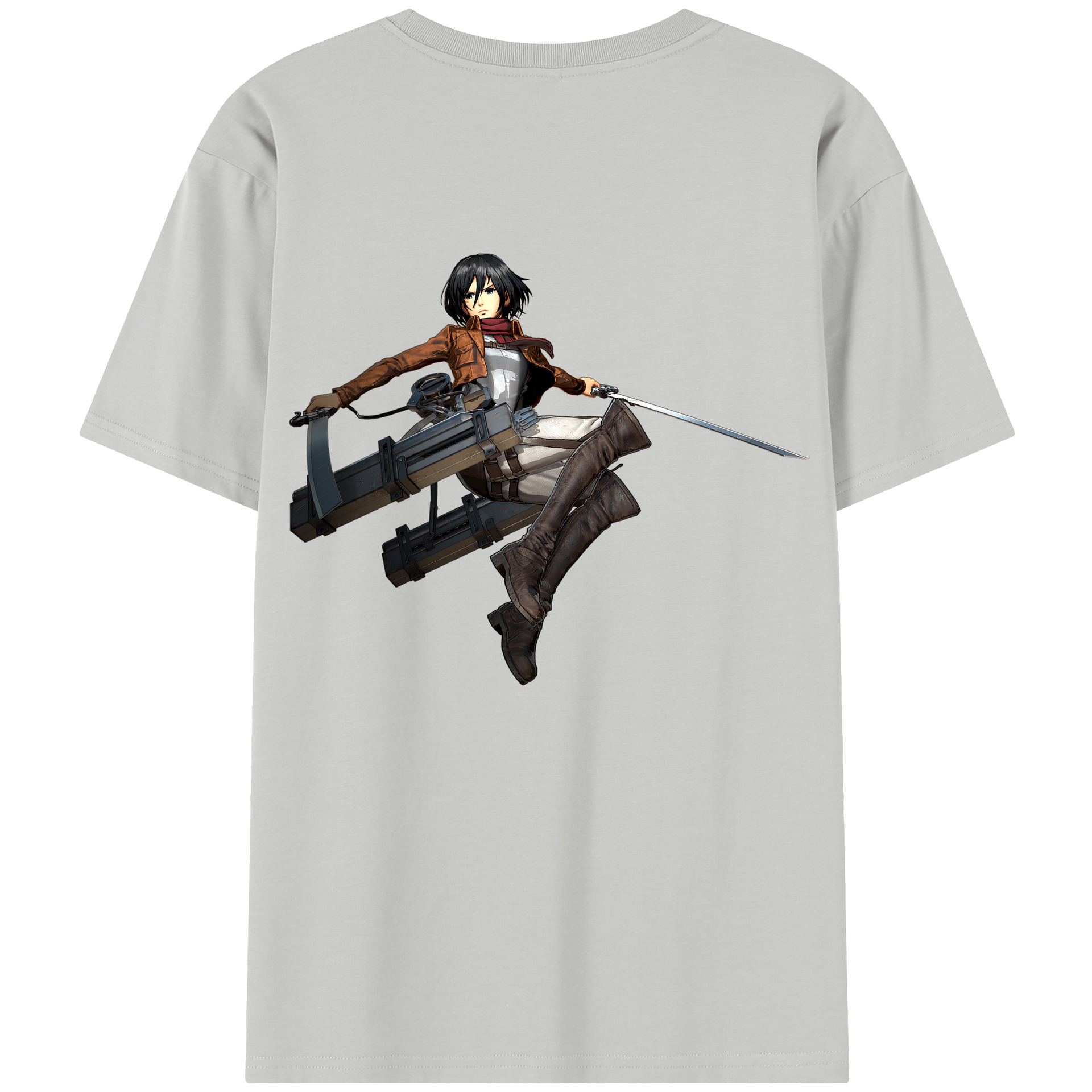 （画像用） 進撃の巨人 ミカサ·アッカーマン Attack on Titan Mikasa Ackerman 綿100％半袖Tシャツ（背面プリント）