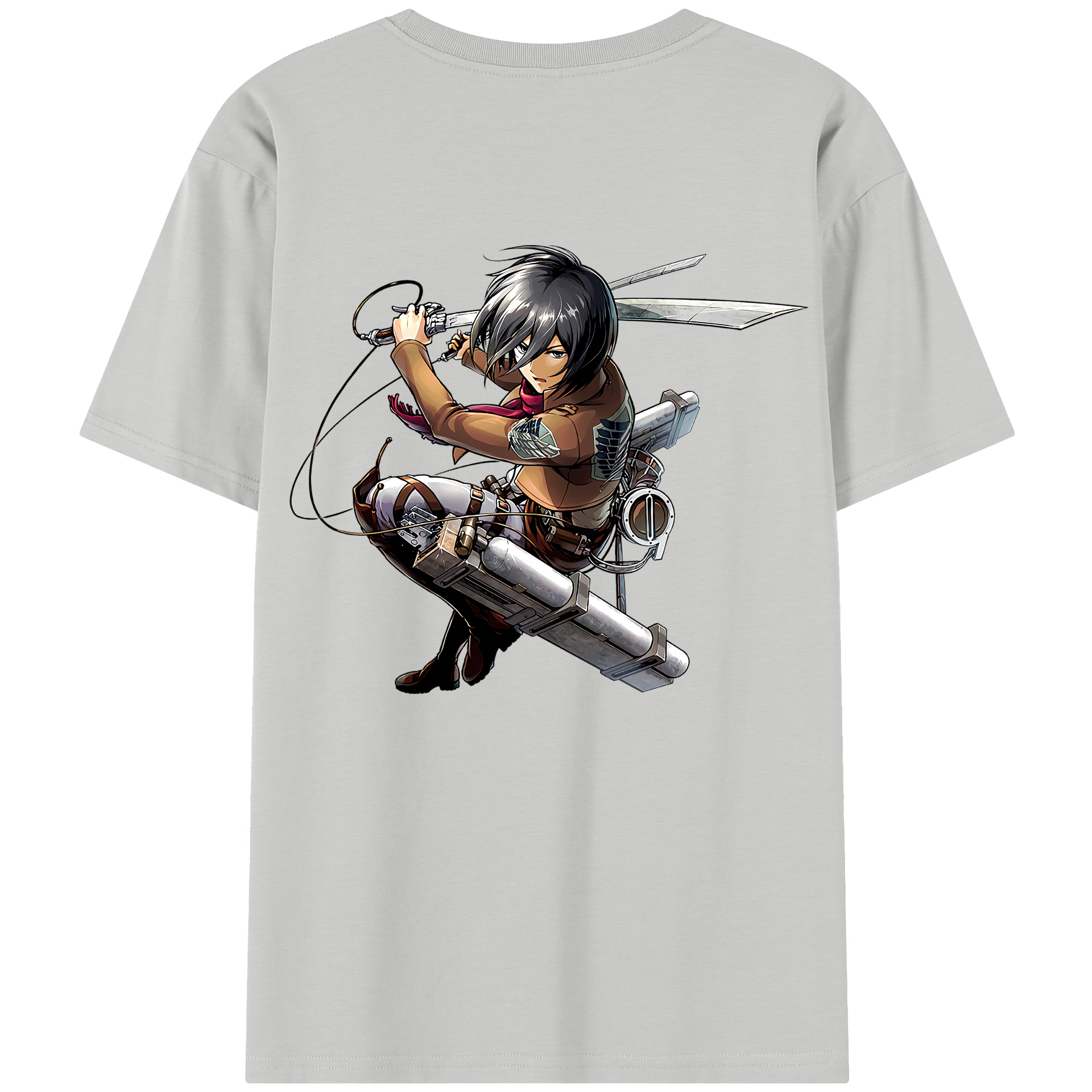 （画像用） 進撃の巨人 ミカサ·アッカーマン Attack on Titan Mikasa Ackerman 綿100％半袖Tシャツ（背面プリント）