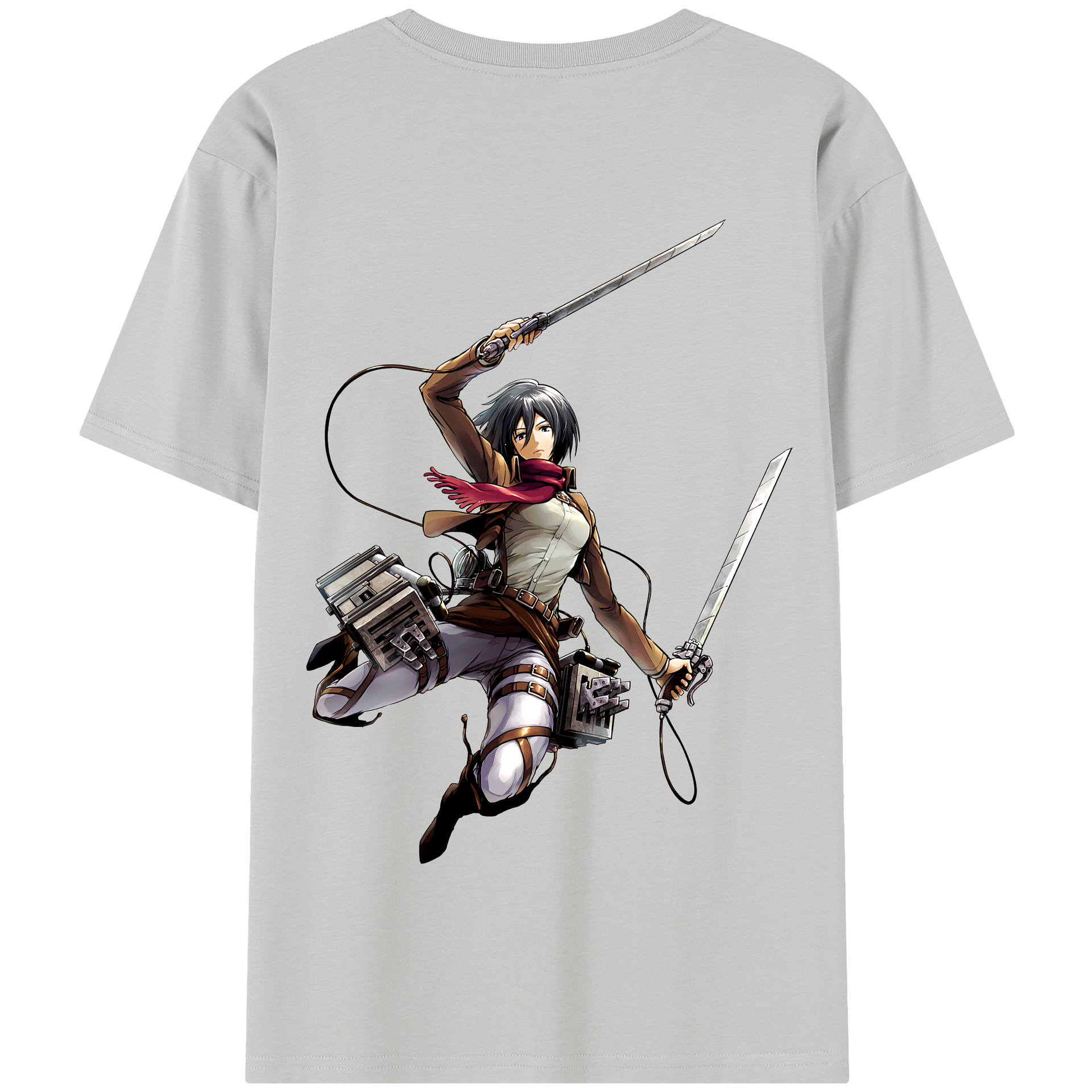（画像用） 進撃の巨人 ミカサ·アッカーマン Attack on Titan Mikasa Ackerman 綿100％半袖Tシャツ（背面プリント）