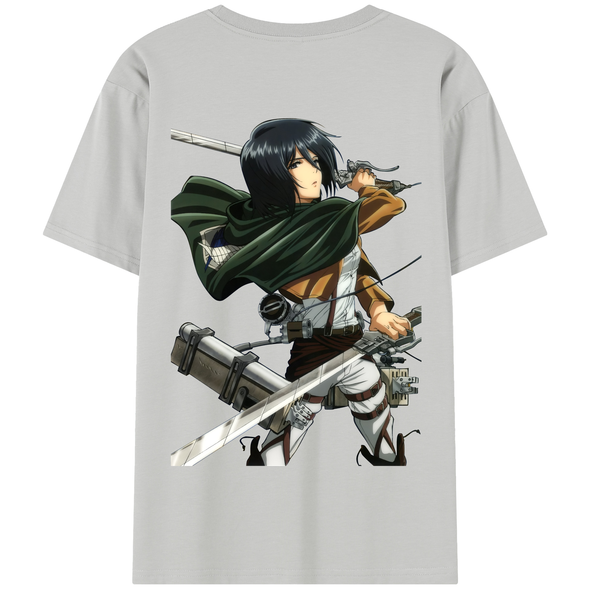 （画像用） 進撃の巨人 ミカサ·アッカーマン Attack on Titan Mikasa Ackerman 綿100％半袖Tシャツ（背面プリント）