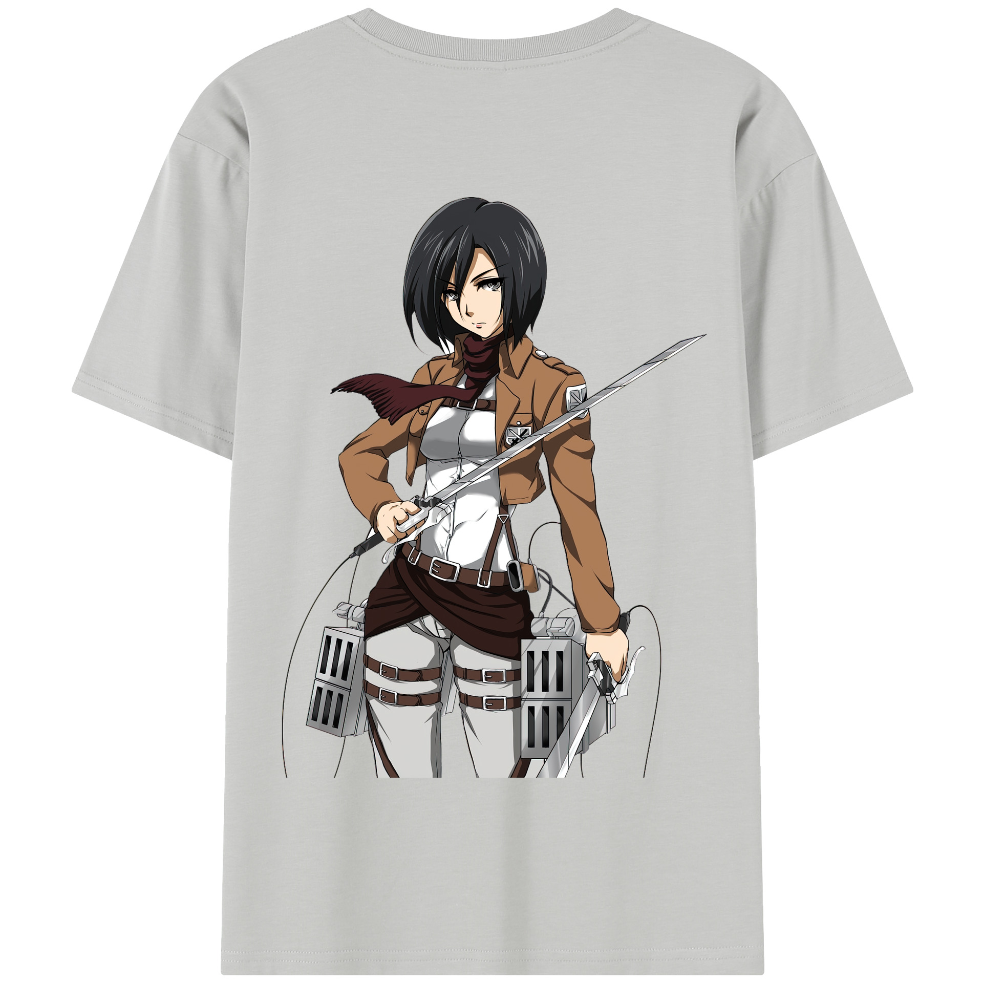 （画像用） 進撃の巨人 ミカサ·アッカーマン Attack on Titan Mikasa Ackerman 綿100％半袖Tシャツ（背面プリント）