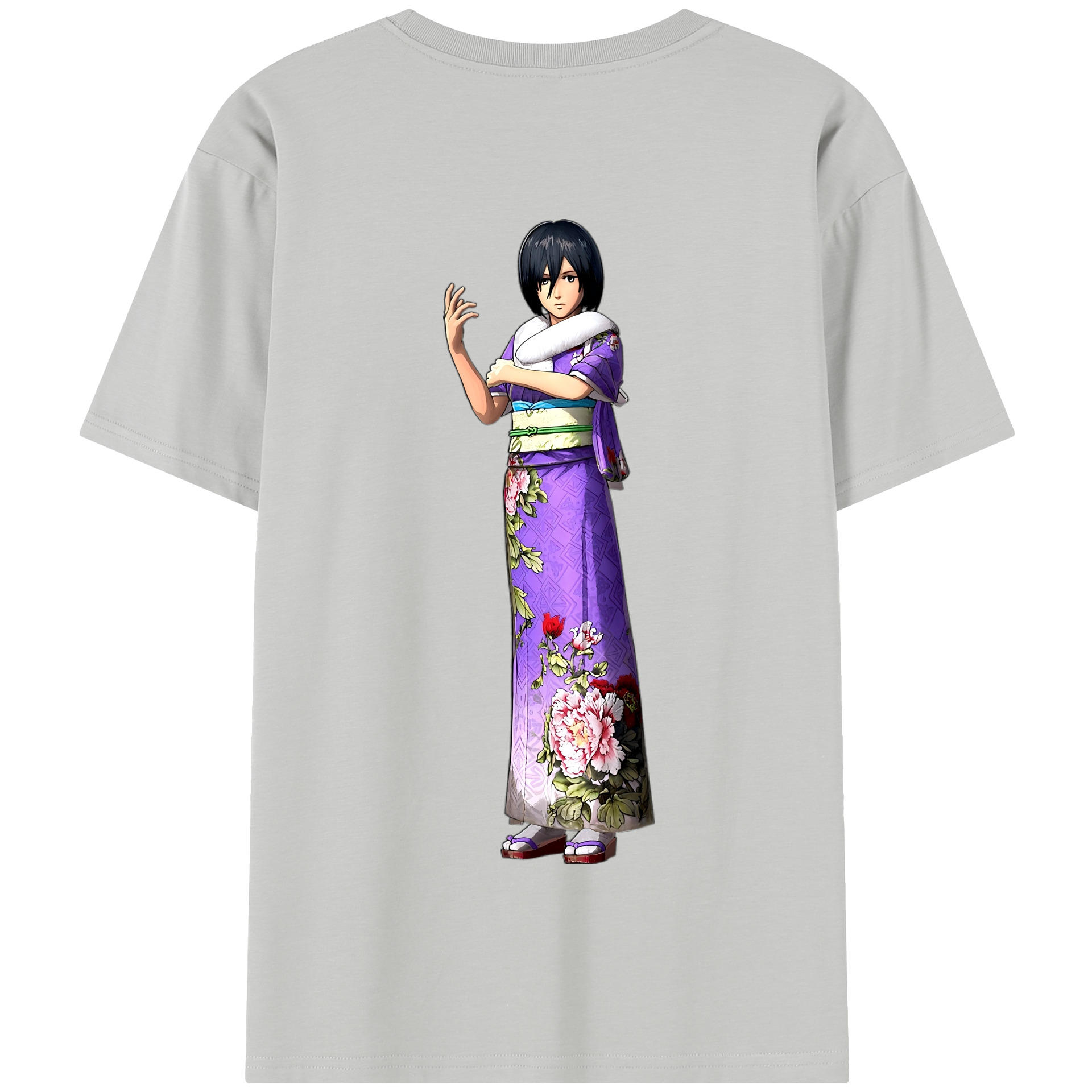 （画像用） 進撃の巨人 ミカサ·アッカーマン Attack on Titan Mikasa Ackerman 綿100％半袖Tシャツ（背面プリント）