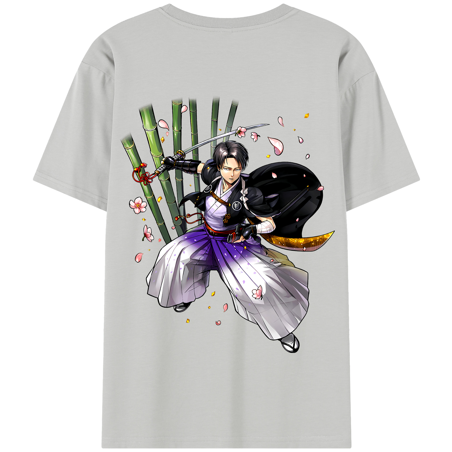 （画像用） 進撃の巨人 リヴァイ·アッカーマン Attack on Titan Levi Ackerman 綿100％半袖Tシャツ（背面プリント）