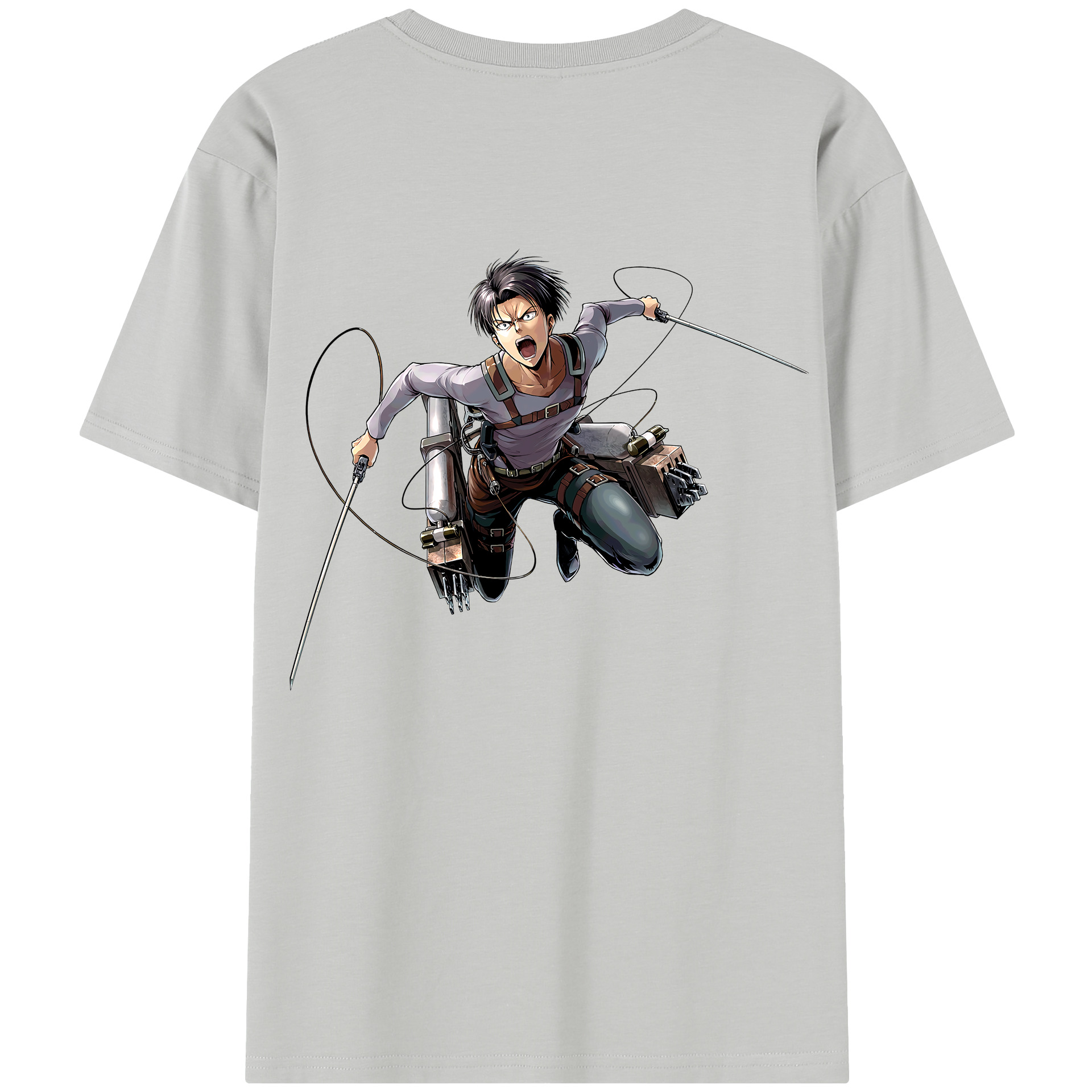 （画像用） 進撃の巨人 リヴァイ·アッカーマン Attack on Titan Levi Ackerman 綿100％半袖Tシャツ（背面プリント）