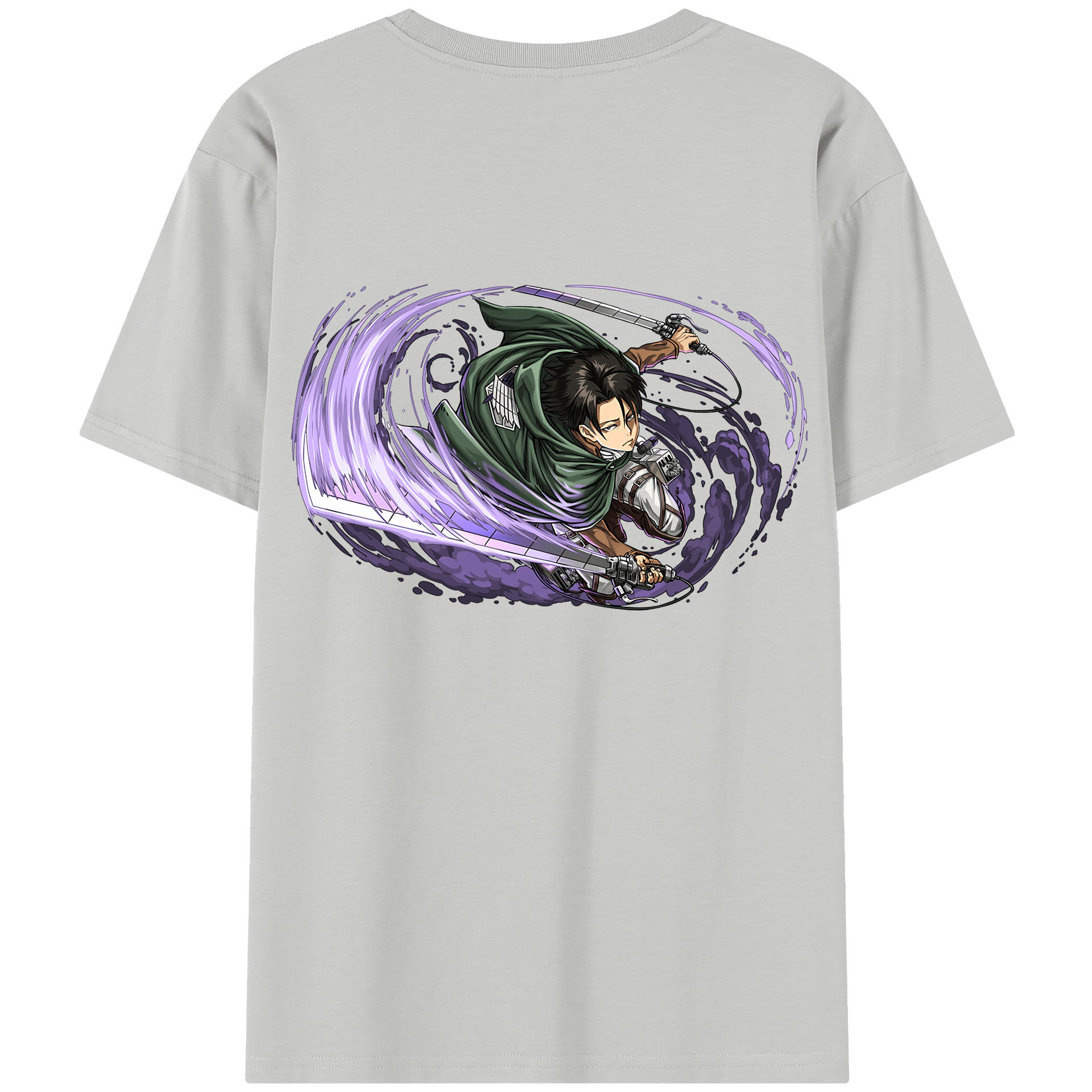 （画像用） 進撃の巨人 リヴァイ·アッカーマン Attack on Titan Levi Ackerman 綿100％半袖Tシャツ（背面プリント）