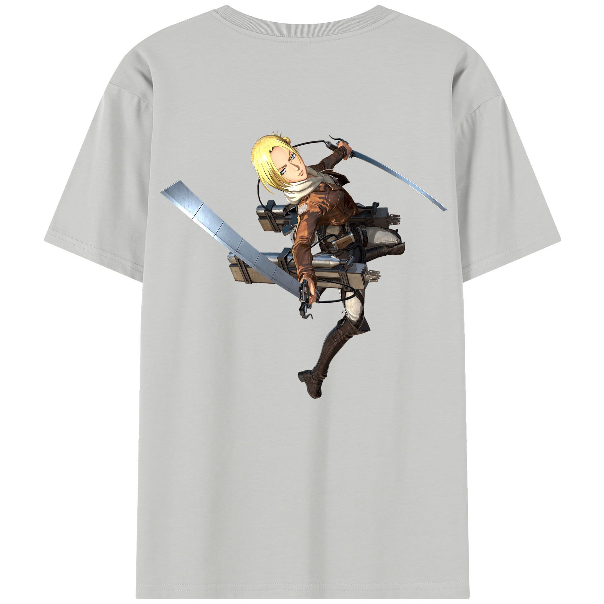 （画像用） 進撃の巨人 アニ・レオンハート Attack on Titan Annie Leonhart 綿100％半袖Tシャツ（背面プリント）